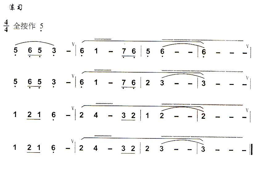 葫芦丝技巧练习之六：气震音练习其它曲谱（图3）