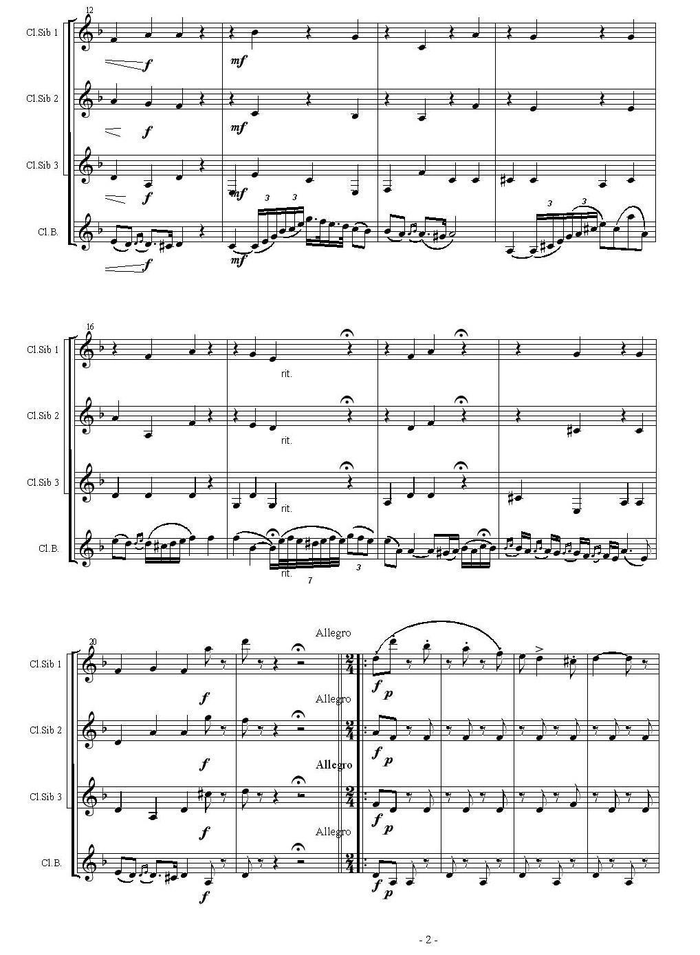 CZARDAS（查尔达斯）（单簧管四重奏）其它曲谱（图2）