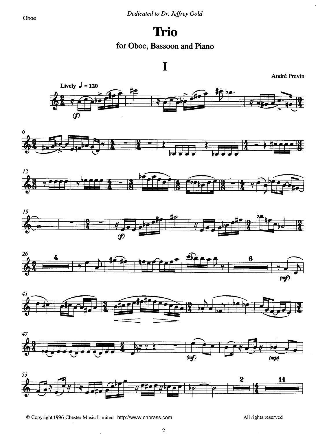 巴松双簧管与钢琴三重奏（1）（双簧管分谱）其它曲谱（图1）