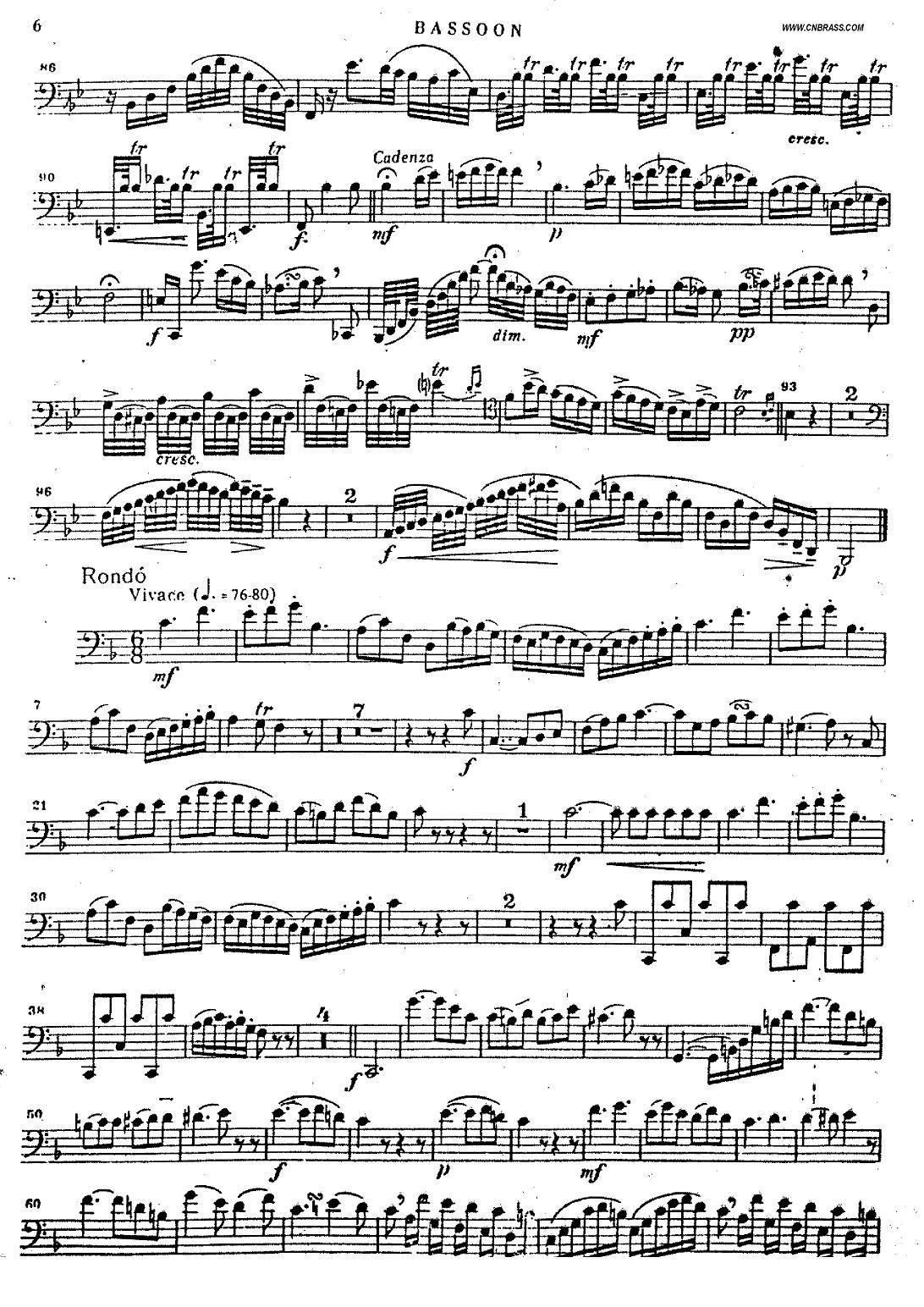 humel - CONCERTO bassoon（胡梅尔 - 巴松协奏曲）其它曲谱（图6）