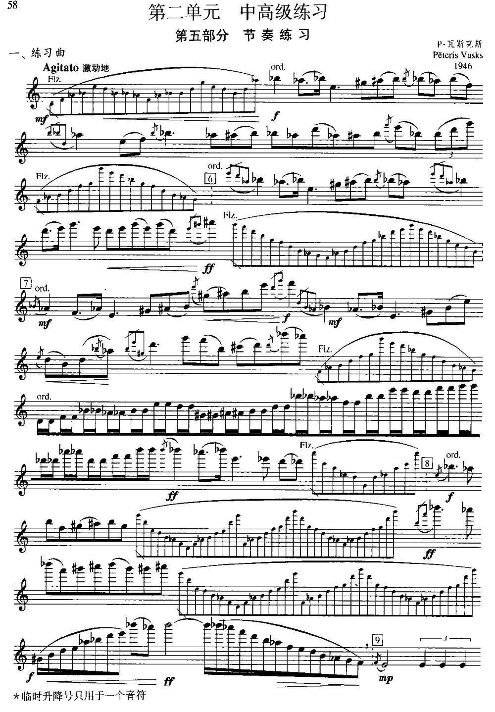 第二单元 中高级练习：节奏练习（练习曲部分）其它曲谱（图1）
