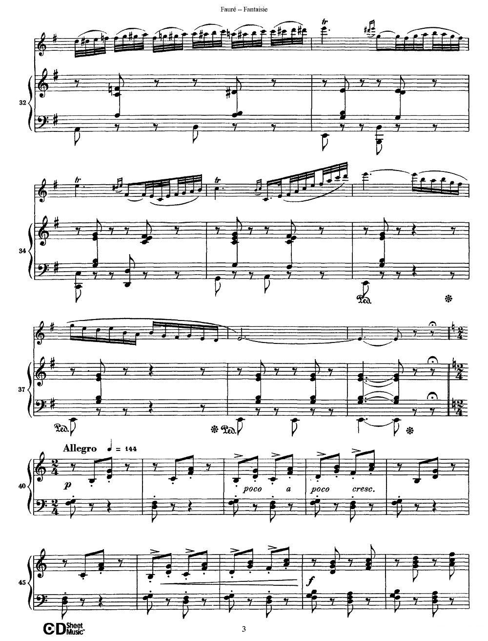 Fantaisie Op.79（幻想曲 作品79号）（长笛+钢琴伴奏）其它曲谱（图3）