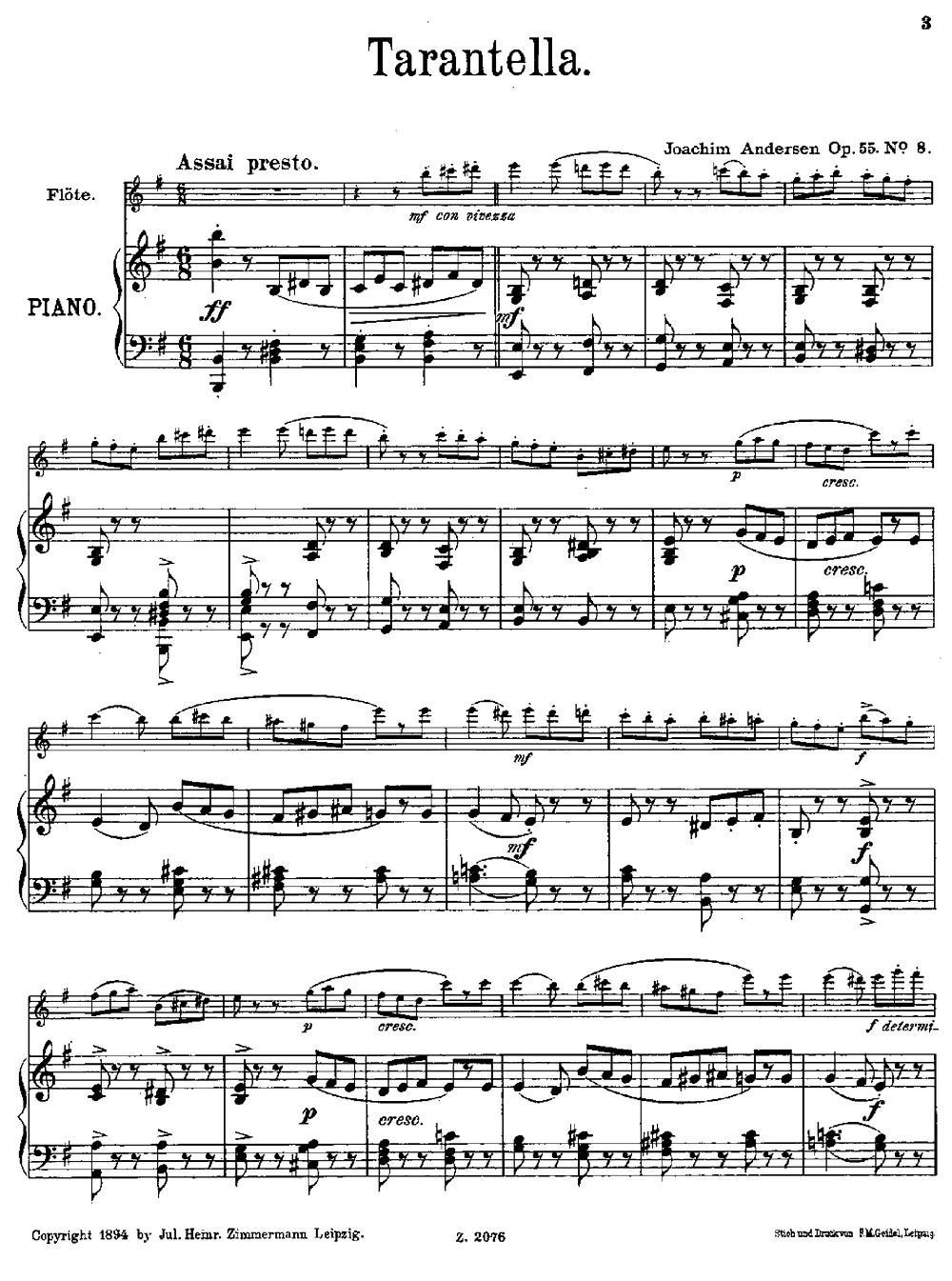 Tarantelle（Op.55 No.8）（长笛+钢琴伴奏）其它曲谱（图1）