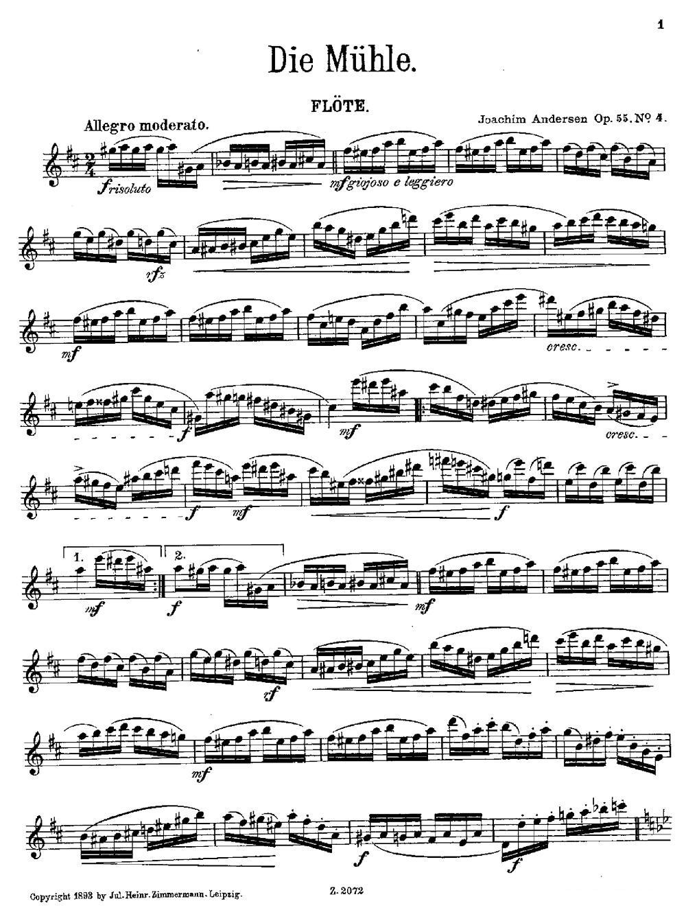 Die Mühle（Op.55 No.4）其它曲谱（图1）