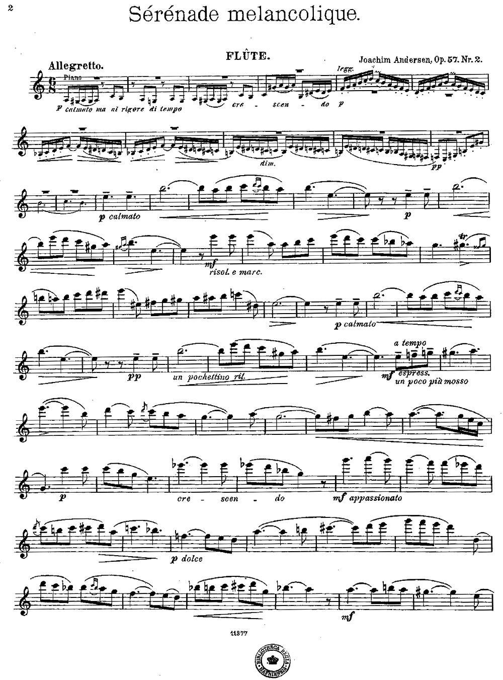 Serenade melancolique（Op.57 No.2）其它曲谱（图1）