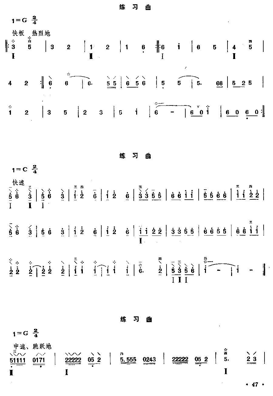 柳琴小轮技巧练习曲其它曲谱（图3）