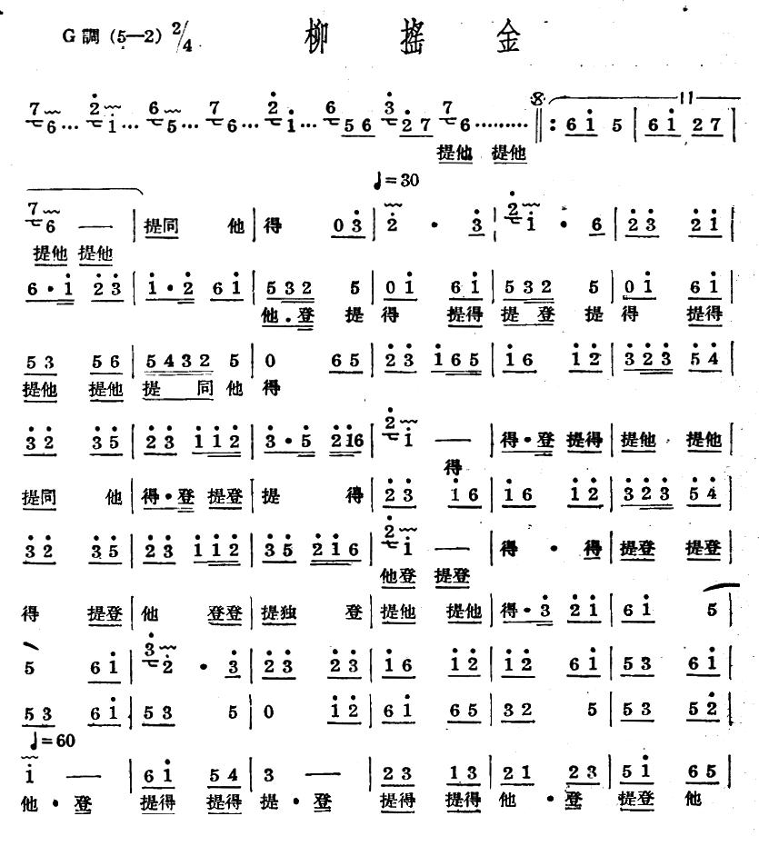 十番音乐：柳摇金其它曲谱（图1）