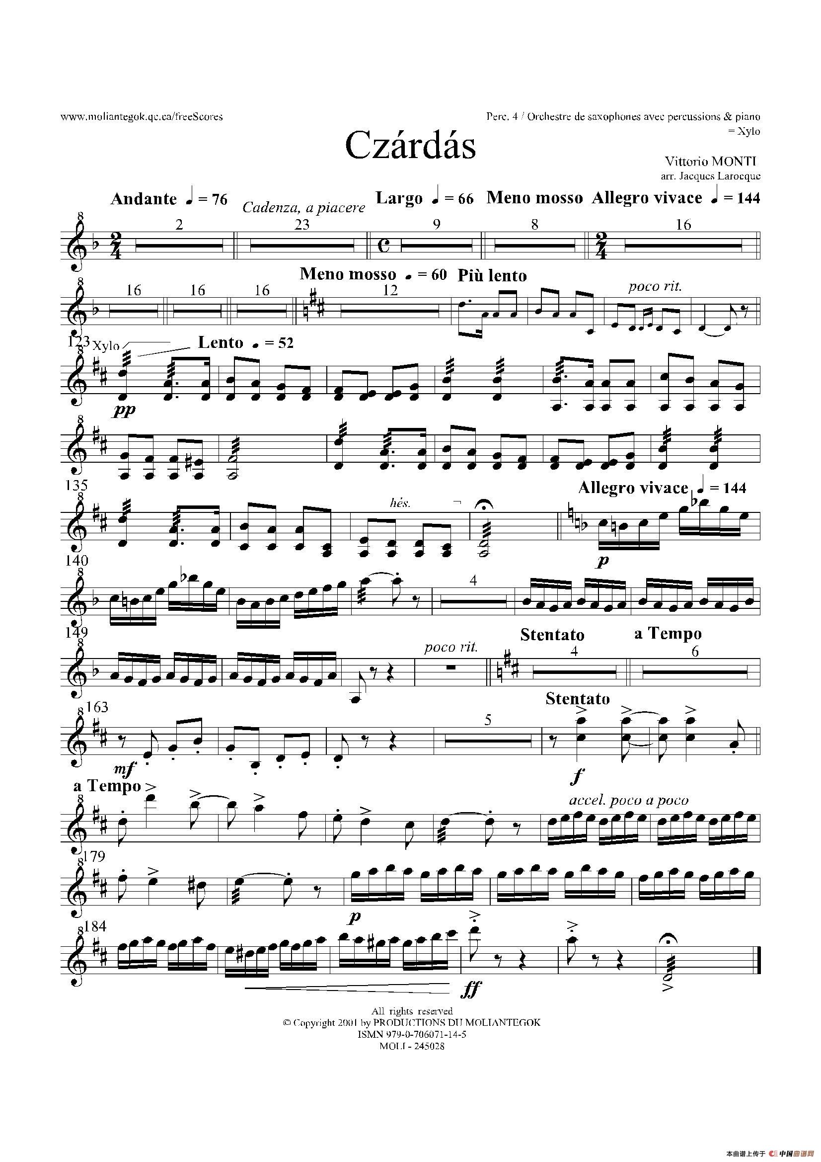 Czardas 查尔达斯（15重奏）（5副打击乐）其它曲谱（图6）
