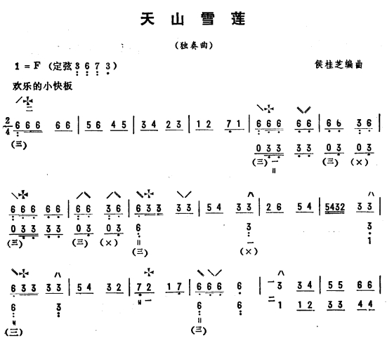 天山雪莲（琵琶独奏）1其它曲谱（图1）