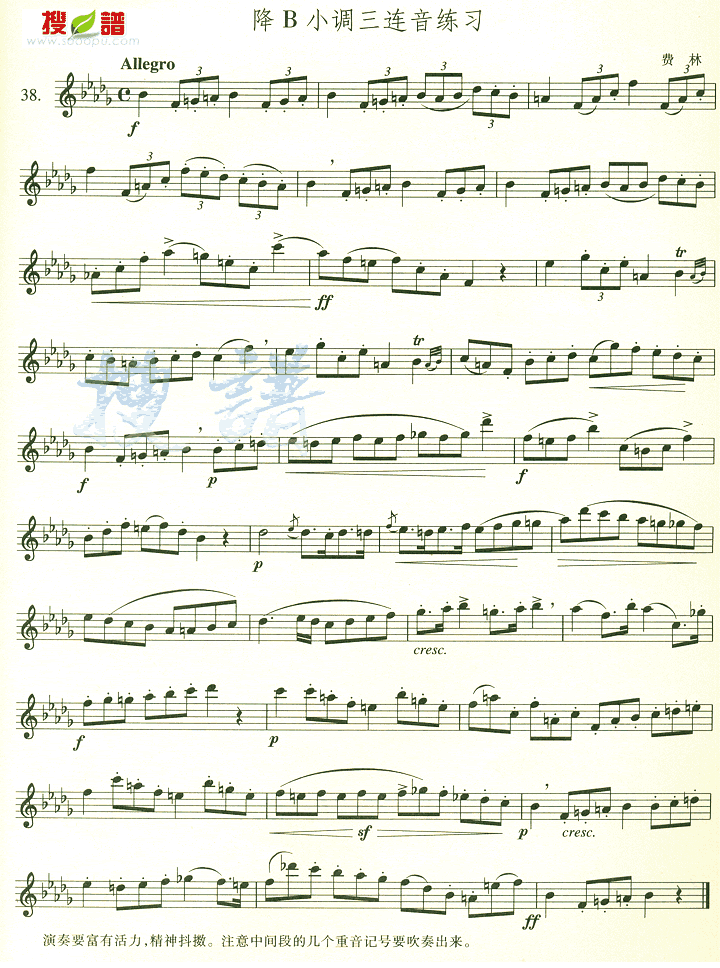 降B小调三连音练习萨克斯曲谱（图1）