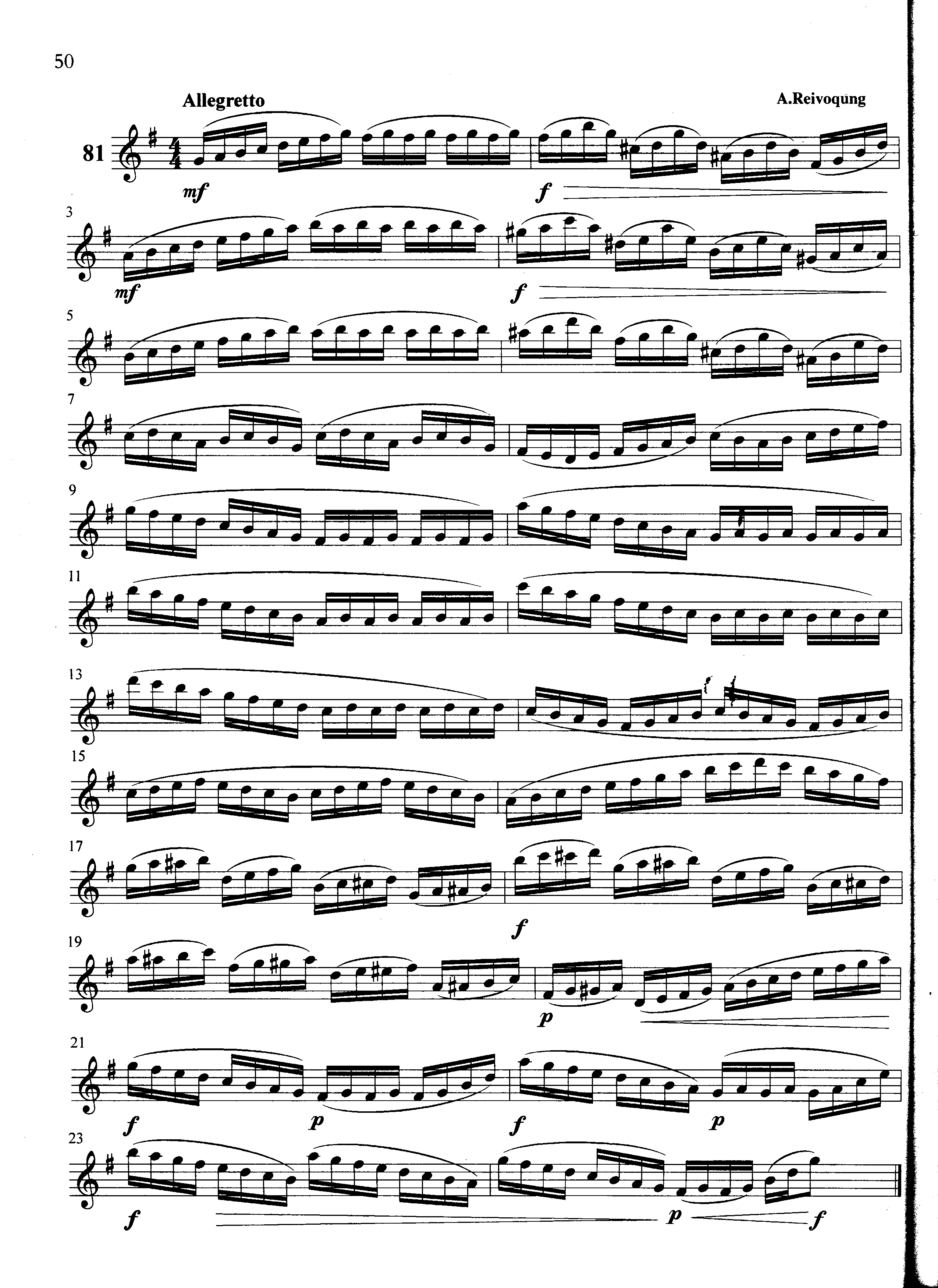 萨克斯管练习曲第100—050页萨克斯曲谱（图1）