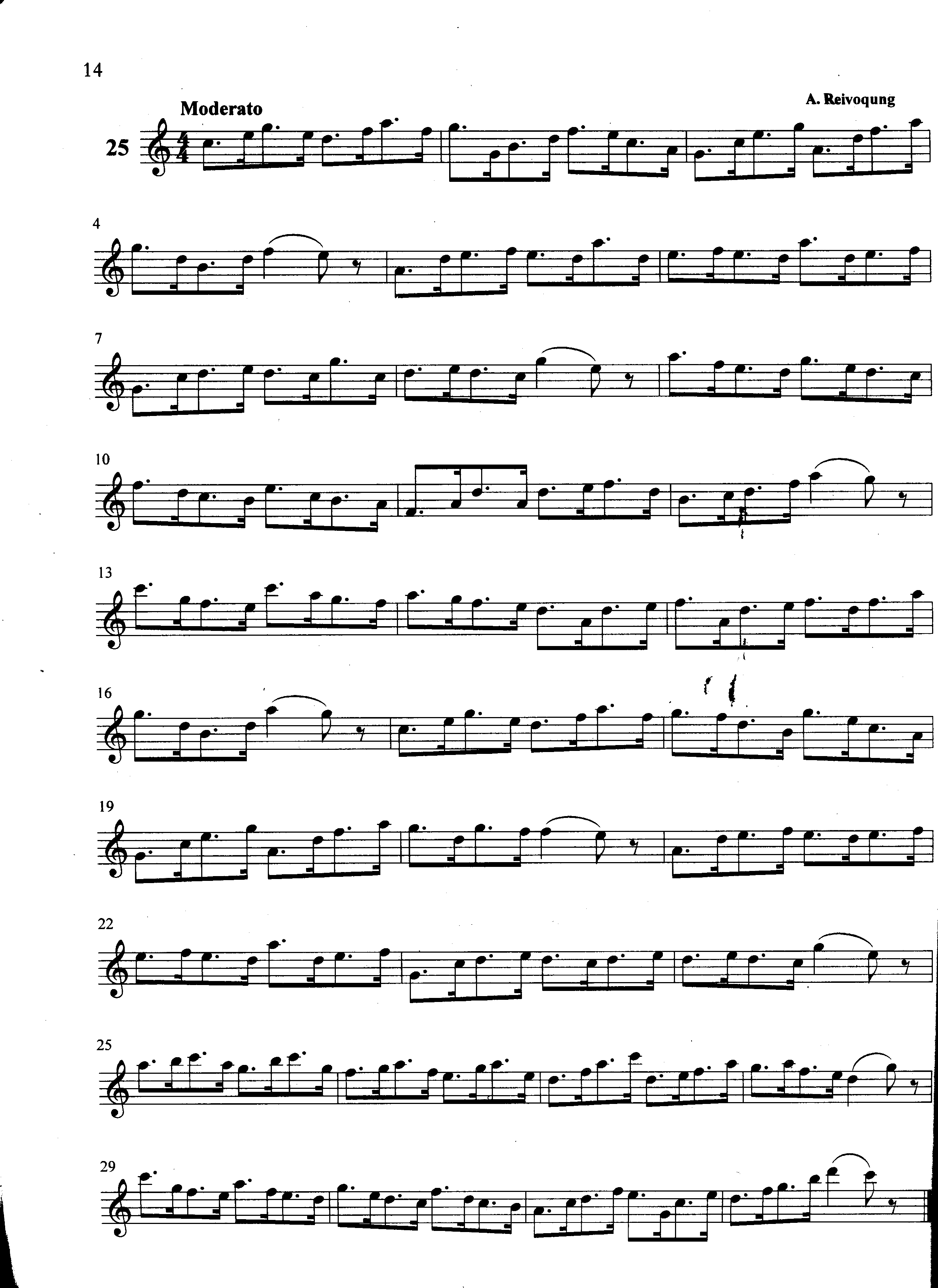 萨克斯管练习曲第100—014页萨克斯曲谱（图1）