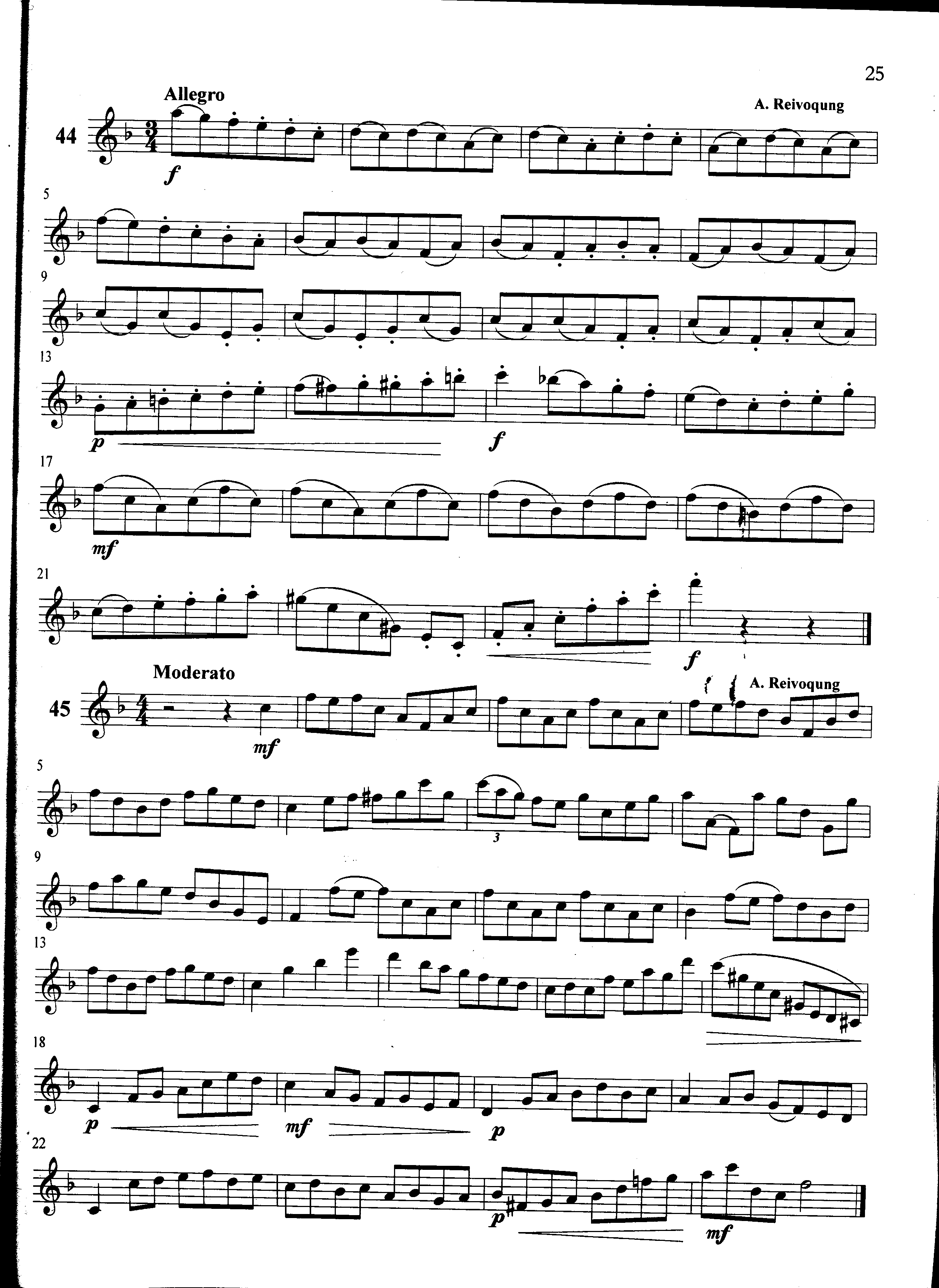 萨克斯管练习曲第100—025页萨克斯曲谱（图1）