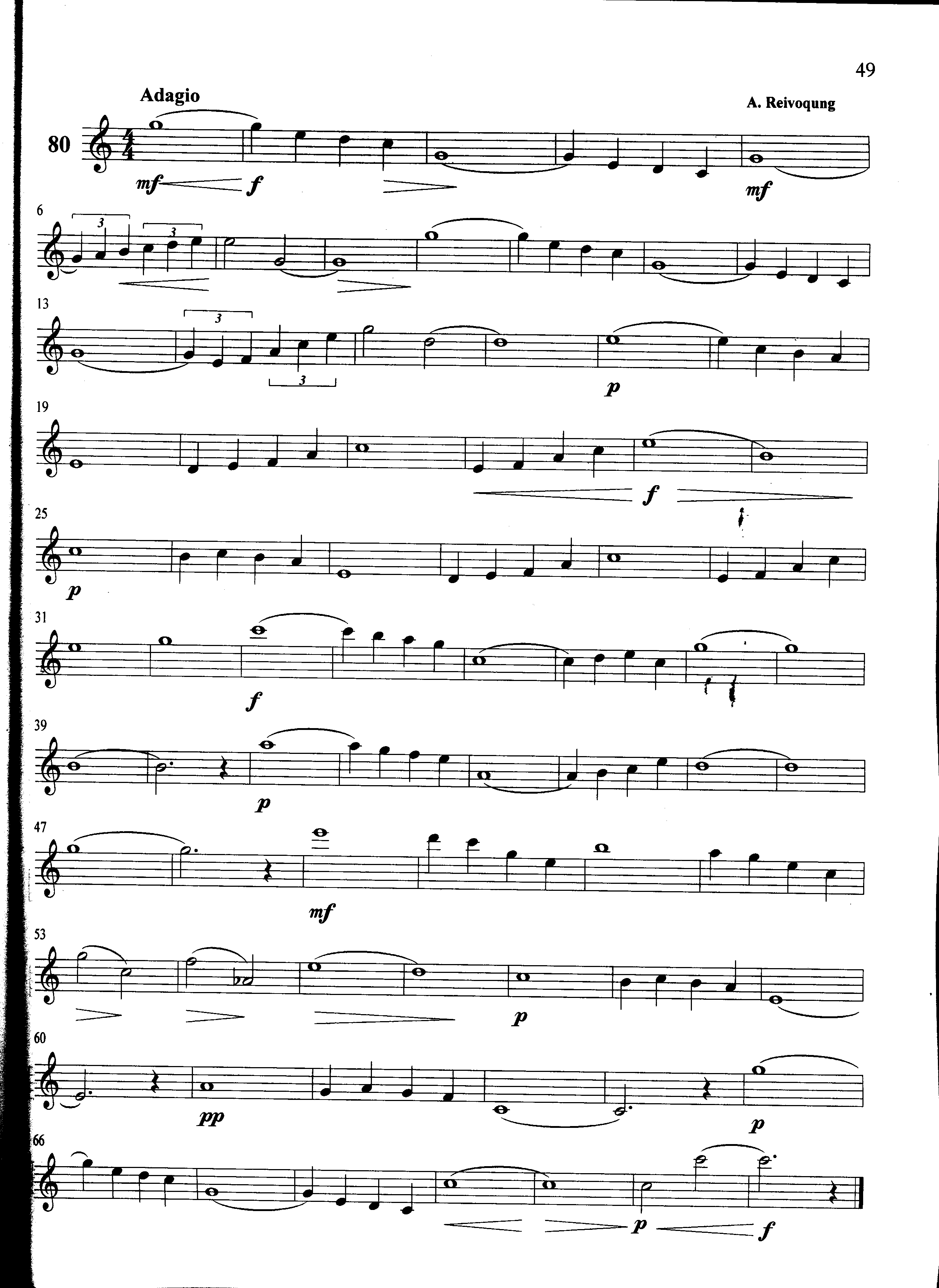 萨克斯管练习曲第100—049页萨克斯曲谱（图1）