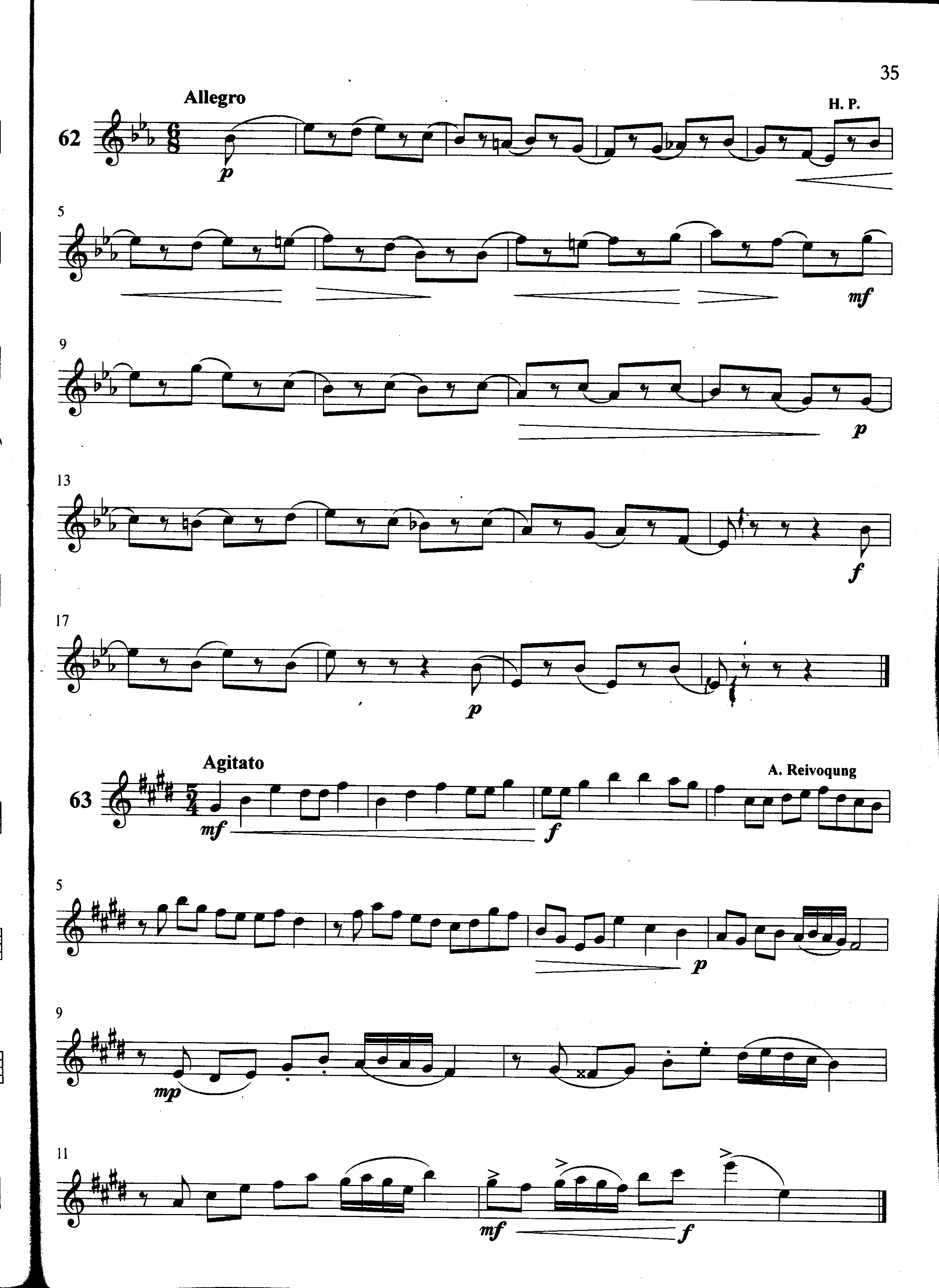 萨克斯管练习曲第100—035页萨克斯曲谱（图1）
