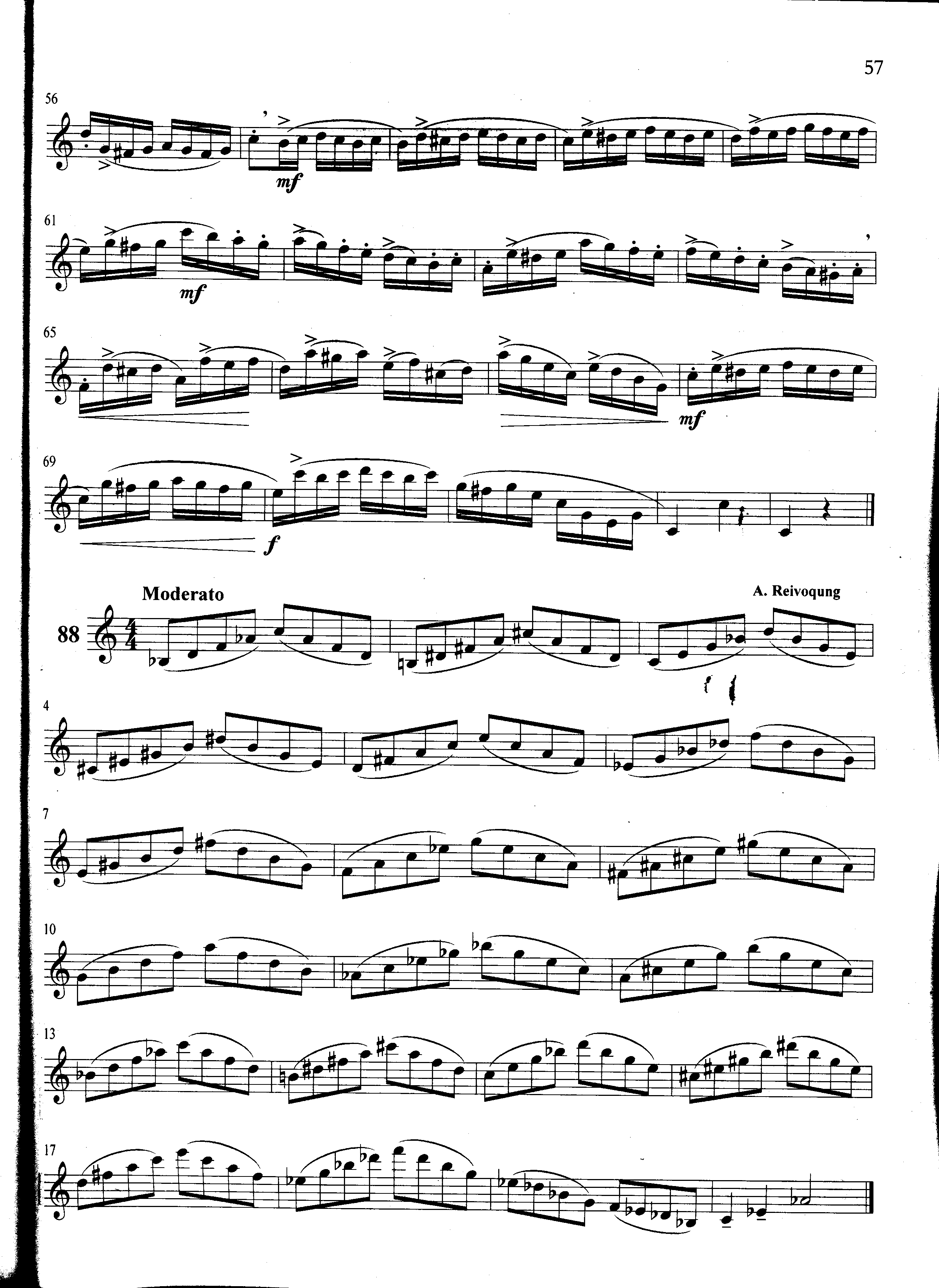 萨克斯管练习曲第100—057页萨克斯曲谱（图1）
