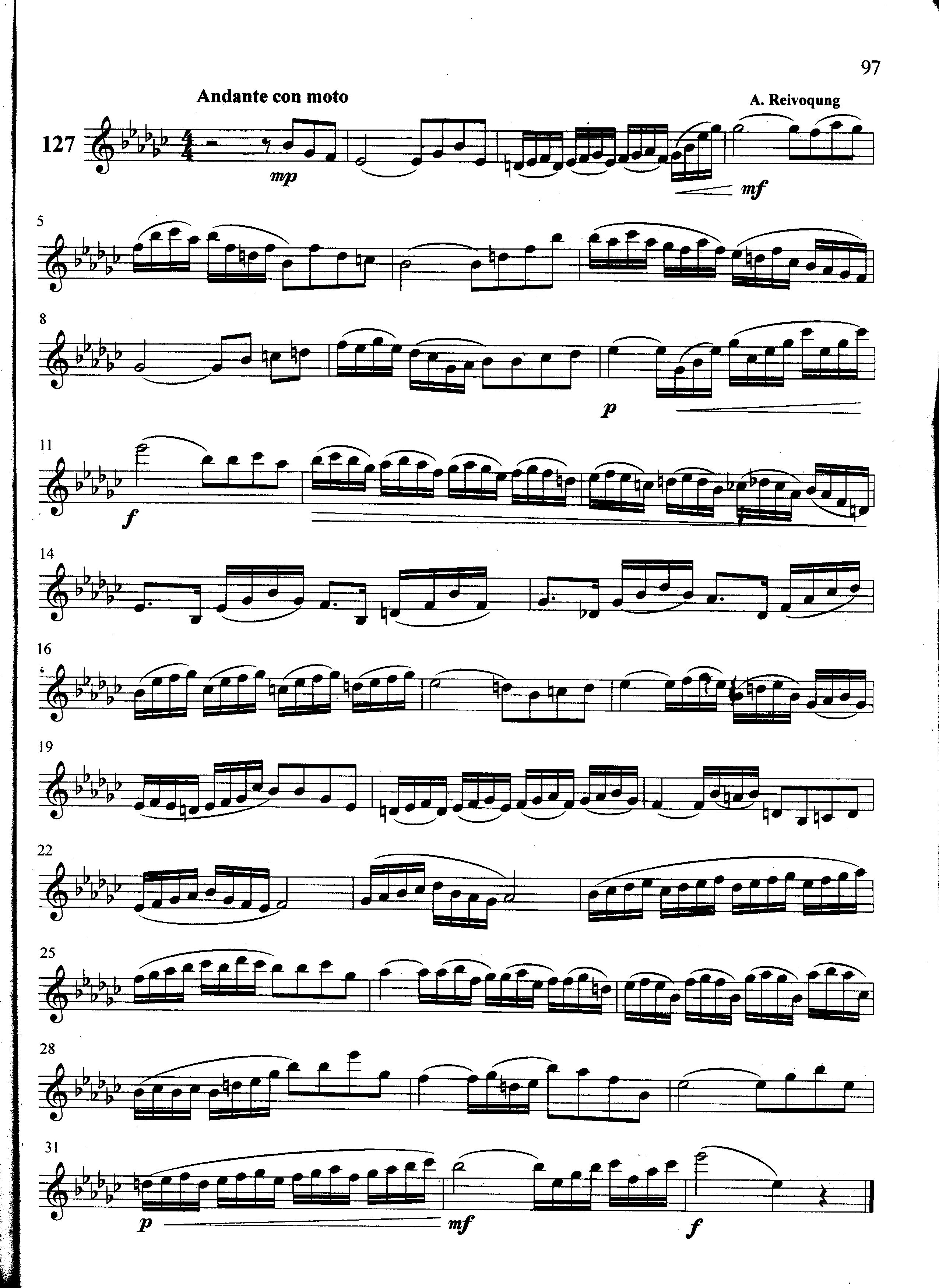 萨克斯管练习曲第100—097页萨克斯曲谱（图1）