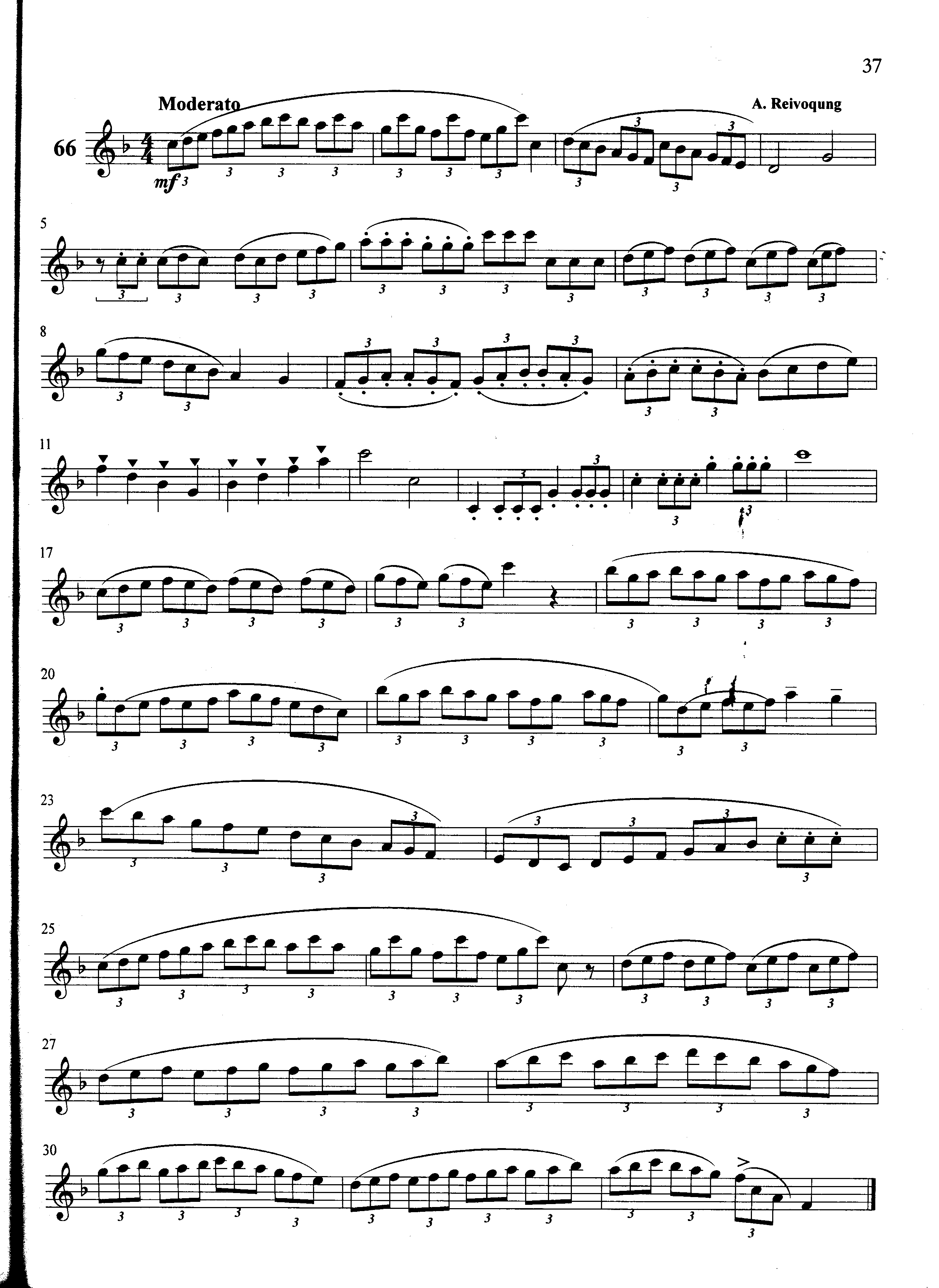 萨克斯管练习曲第100—037页萨克斯曲谱（图1）