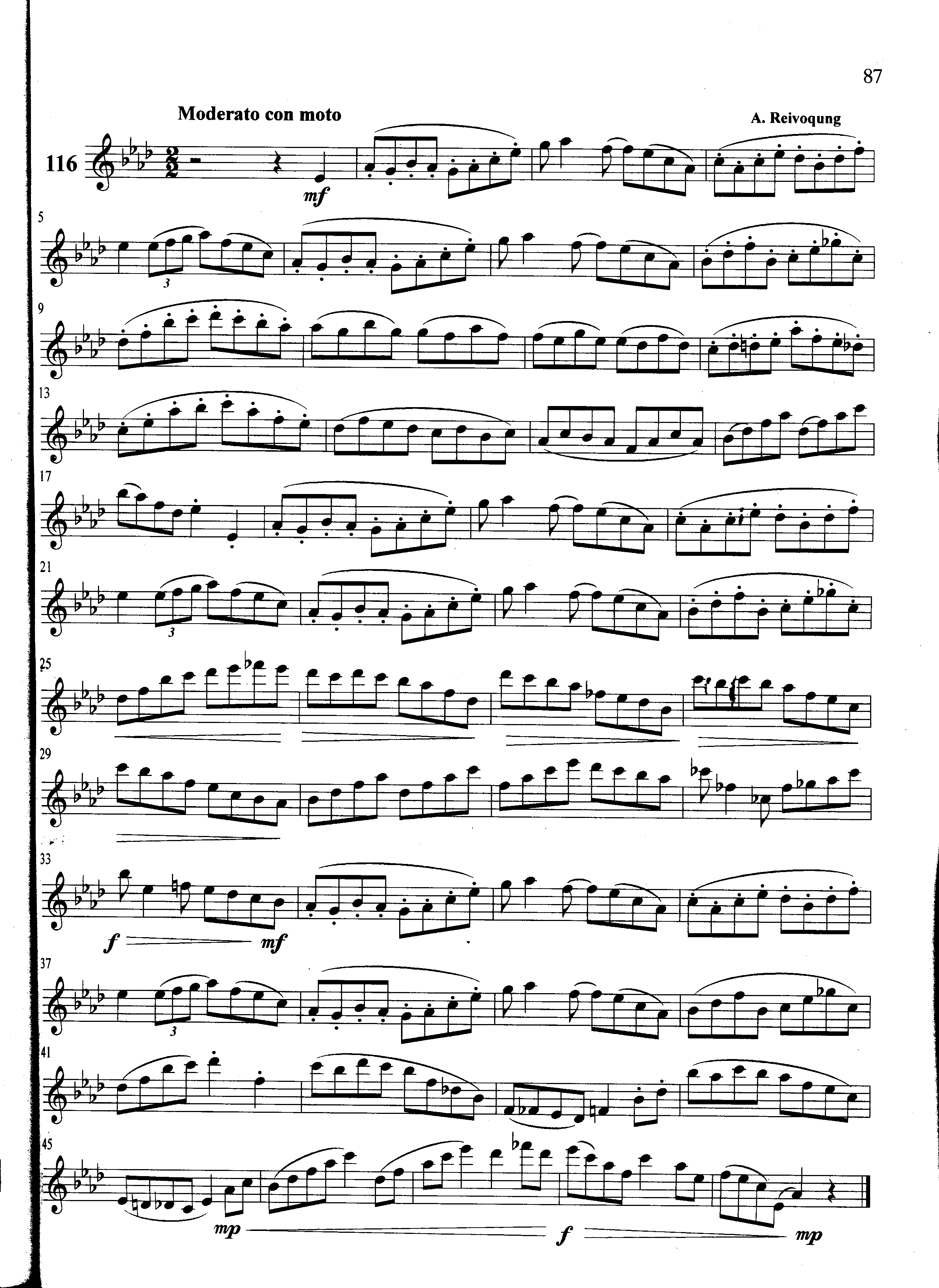 萨克斯管练习曲第100—087页萨克斯曲谱（图1）