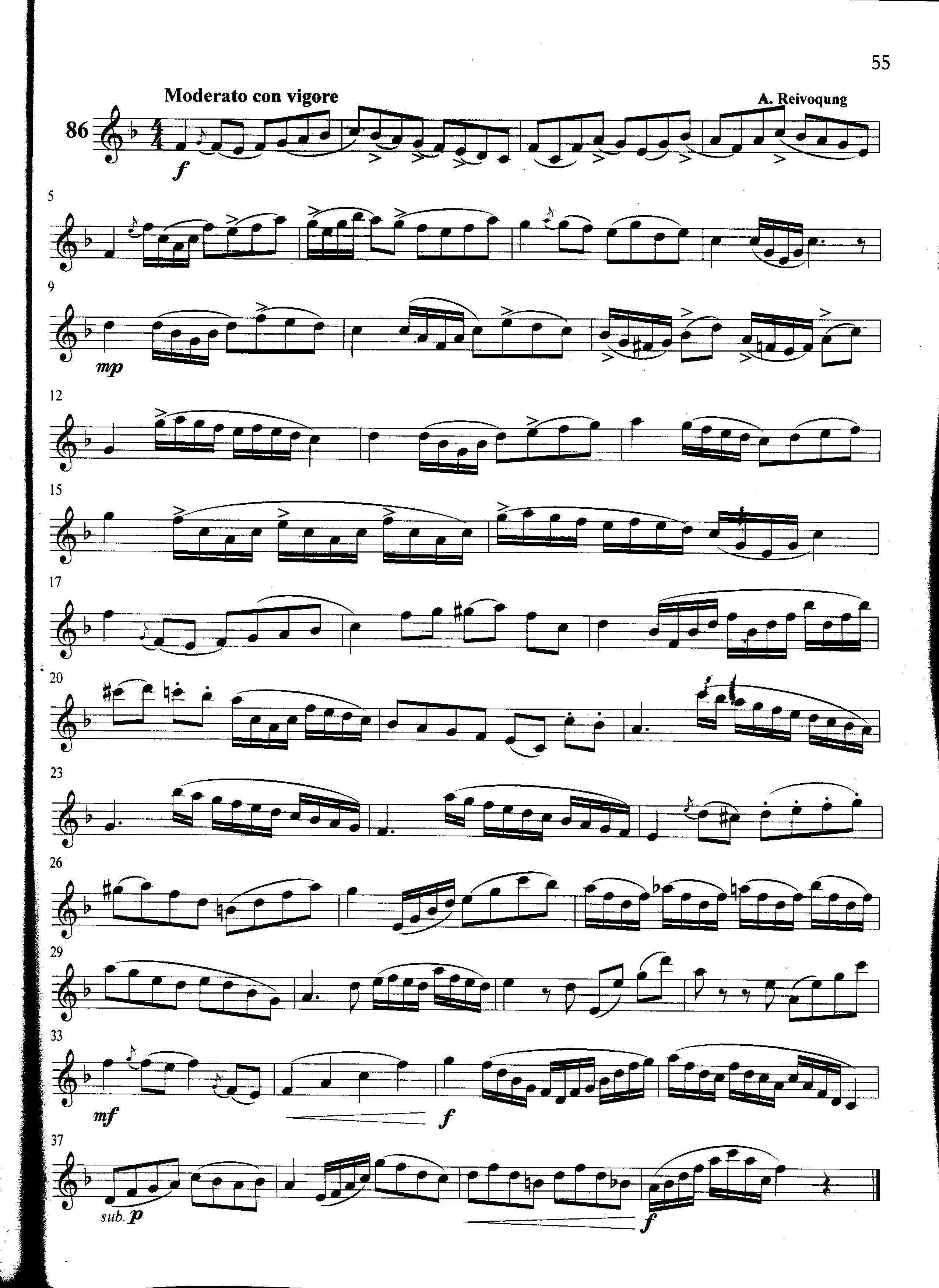 萨克斯管练习曲第100—055页萨克斯曲谱（图1）