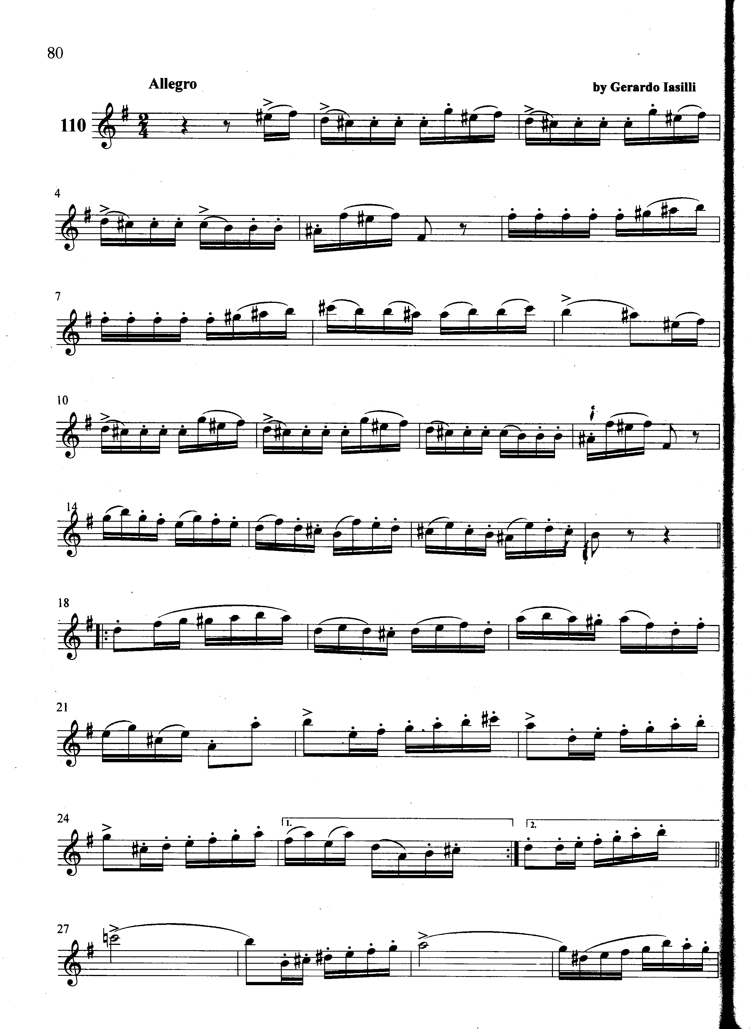 萨克斯管练习曲第100—080页萨克斯曲谱（图1）