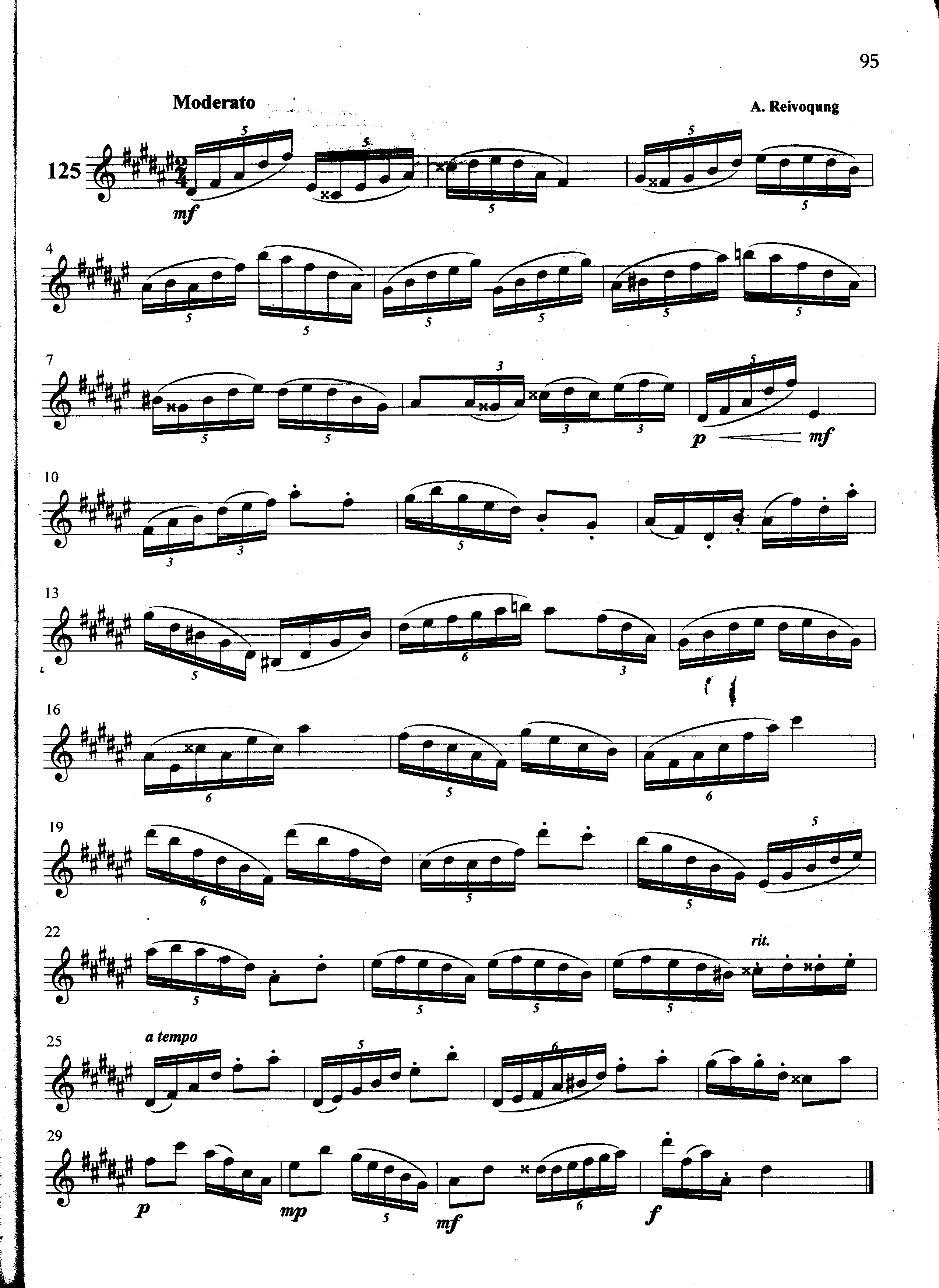 萨克斯管练习曲第100—095页萨克斯曲谱（图1）