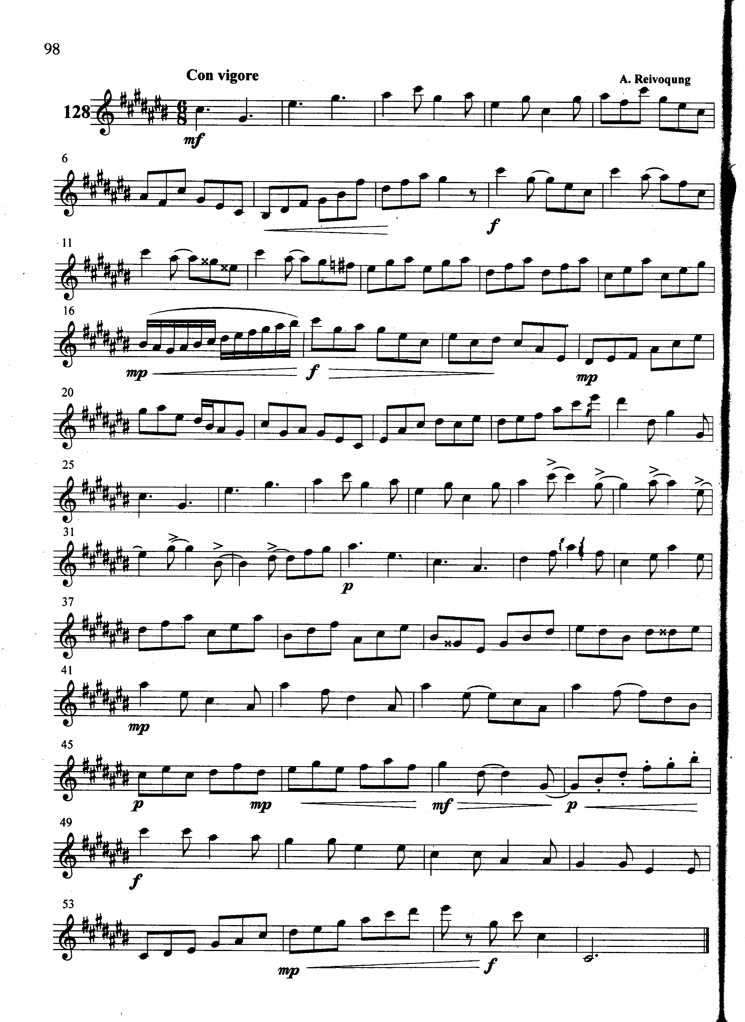 萨克斯管练习曲第100—098页萨克斯曲谱（图1）