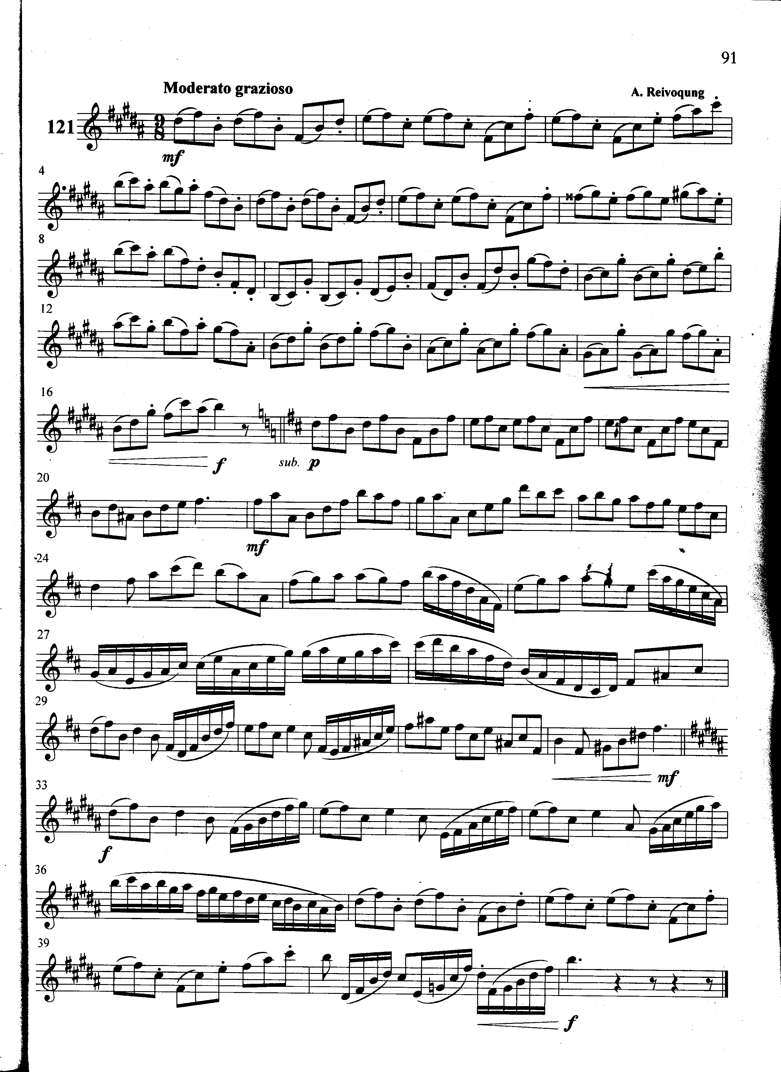 萨克斯管练习曲第100—091页萨克斯曲谱（图1）