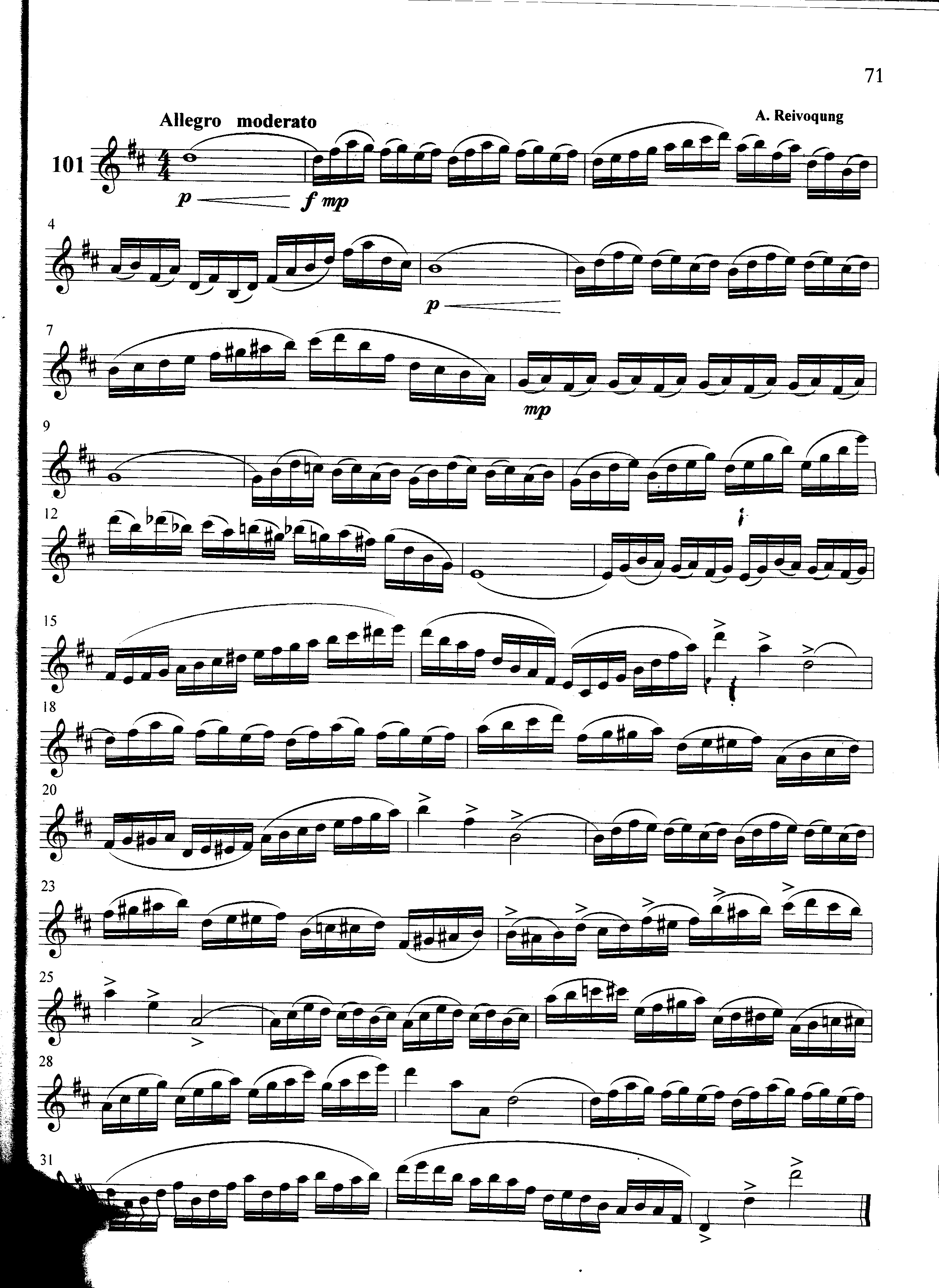萨克斯管练习曲第100—071页萨克斯曲谱（图1）