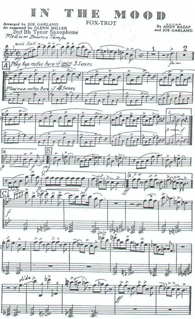 萨克斯爵士乐乐谱萨克斯曲谱（图1）
