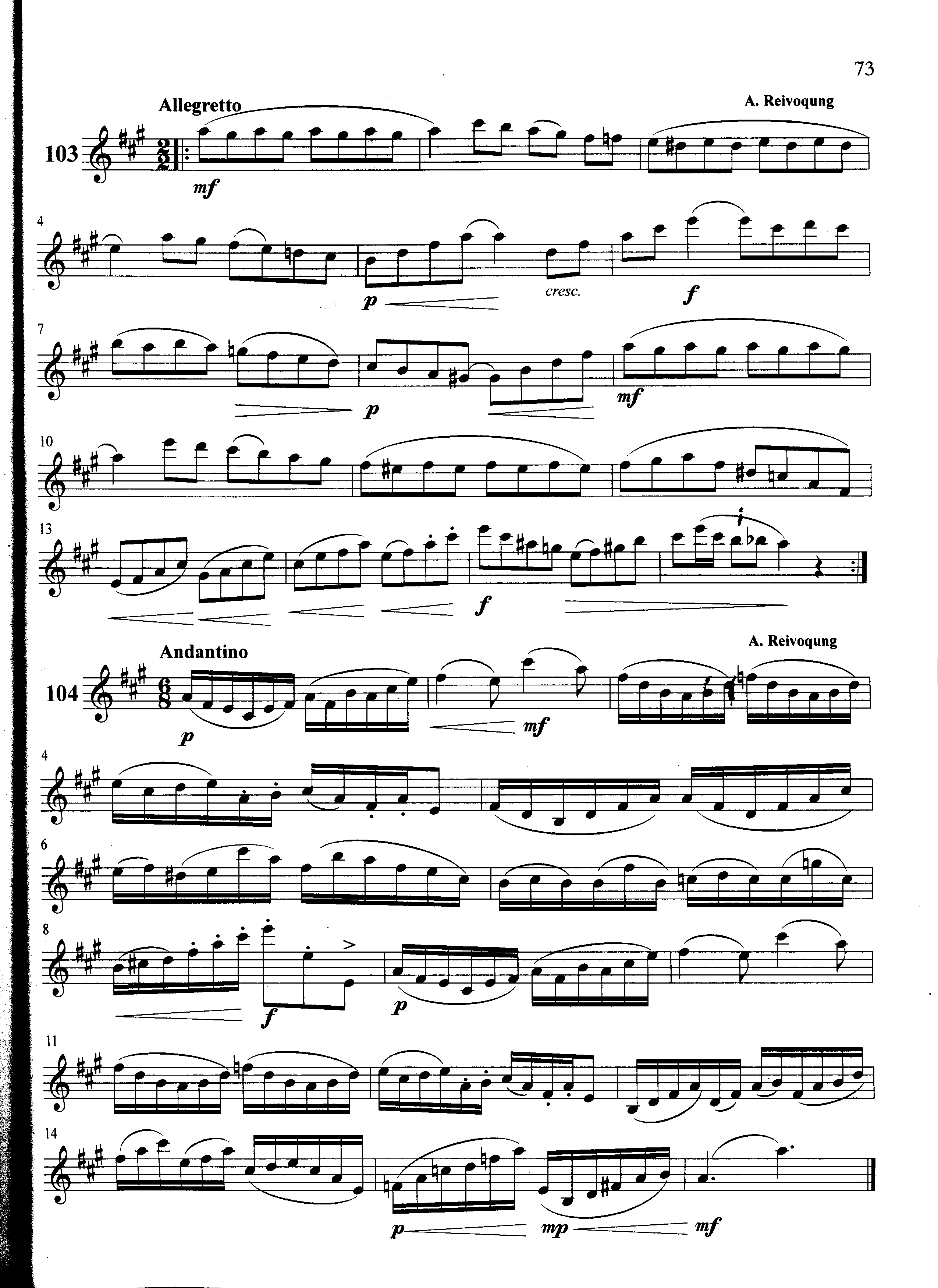 萨克斯管练习曲第100—073页萨克斯曲谱（图1）