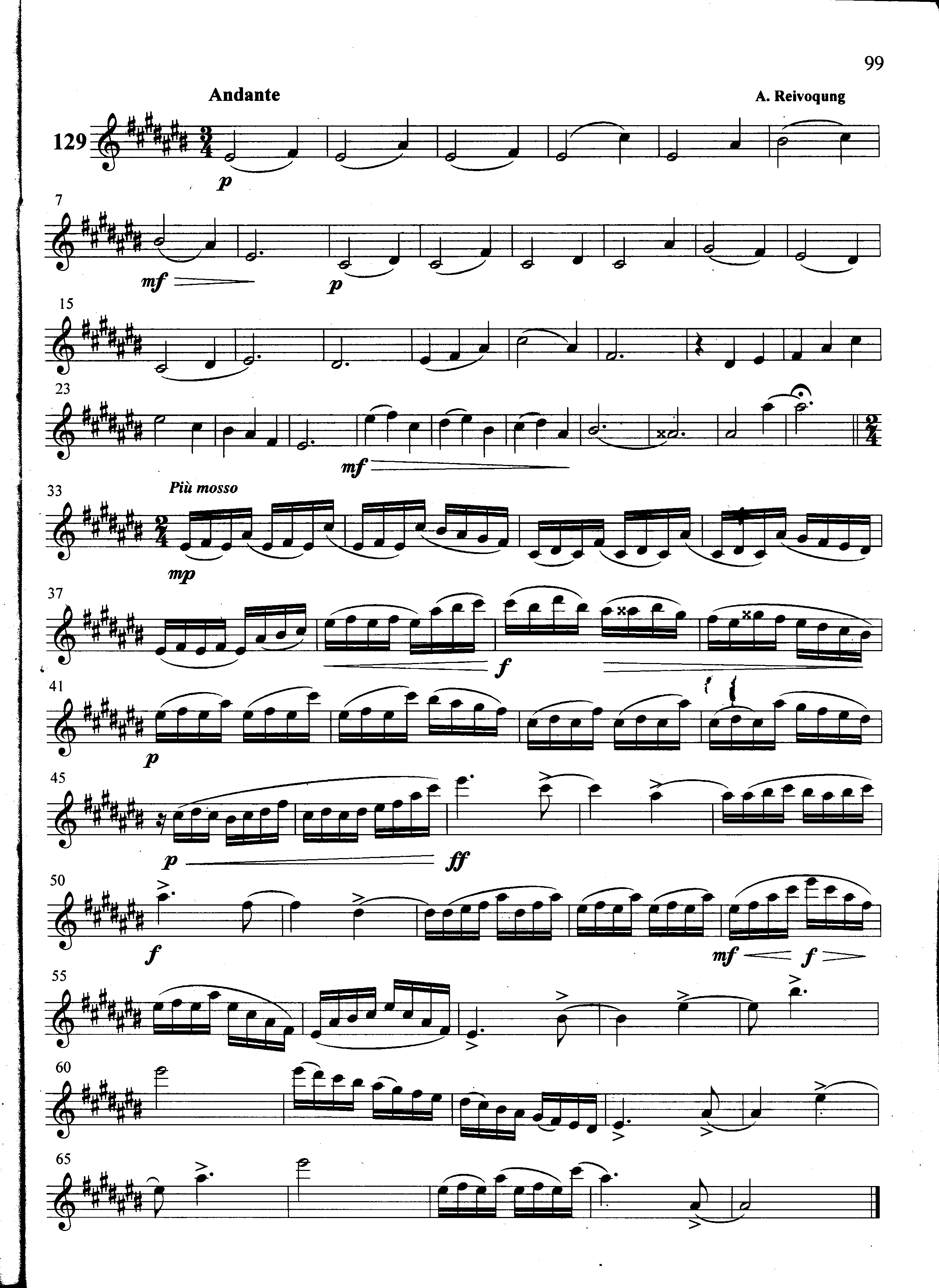 萨克斯管练习曲第100—099页萨克斯曲谱（图1）