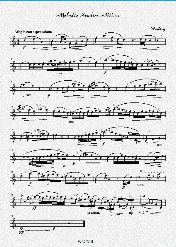 四十八首旋律练习曲之一萨克斯曲谱（图1）