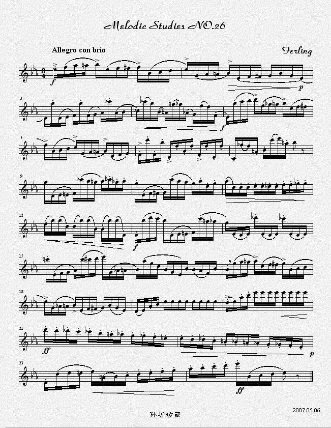 四十八首旋律练习曲之二十六萨克斯曲谱（图1）