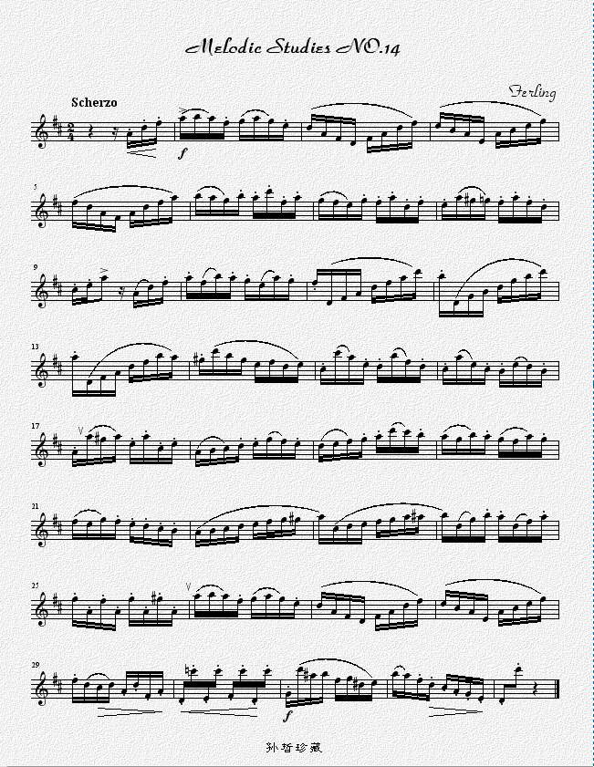 四十八首旋律练习曲之十四萨克斯曲谱（图1）