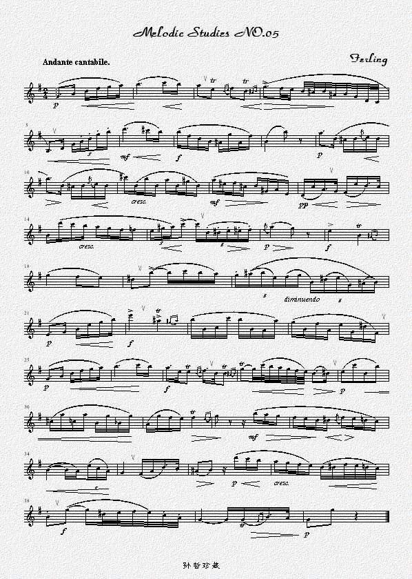 四十八首旋律练习曲之五萨克斯曲谱（图1）