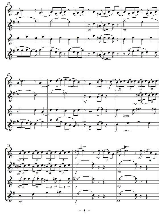 Yellow Jazz（saxophone quartet [四重奏]）萨克斯曲谱（图6）