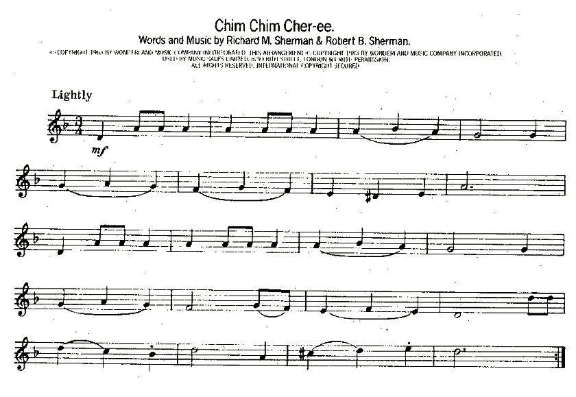 Chim Chim Cher-ee萨克斯曲谱（图1）