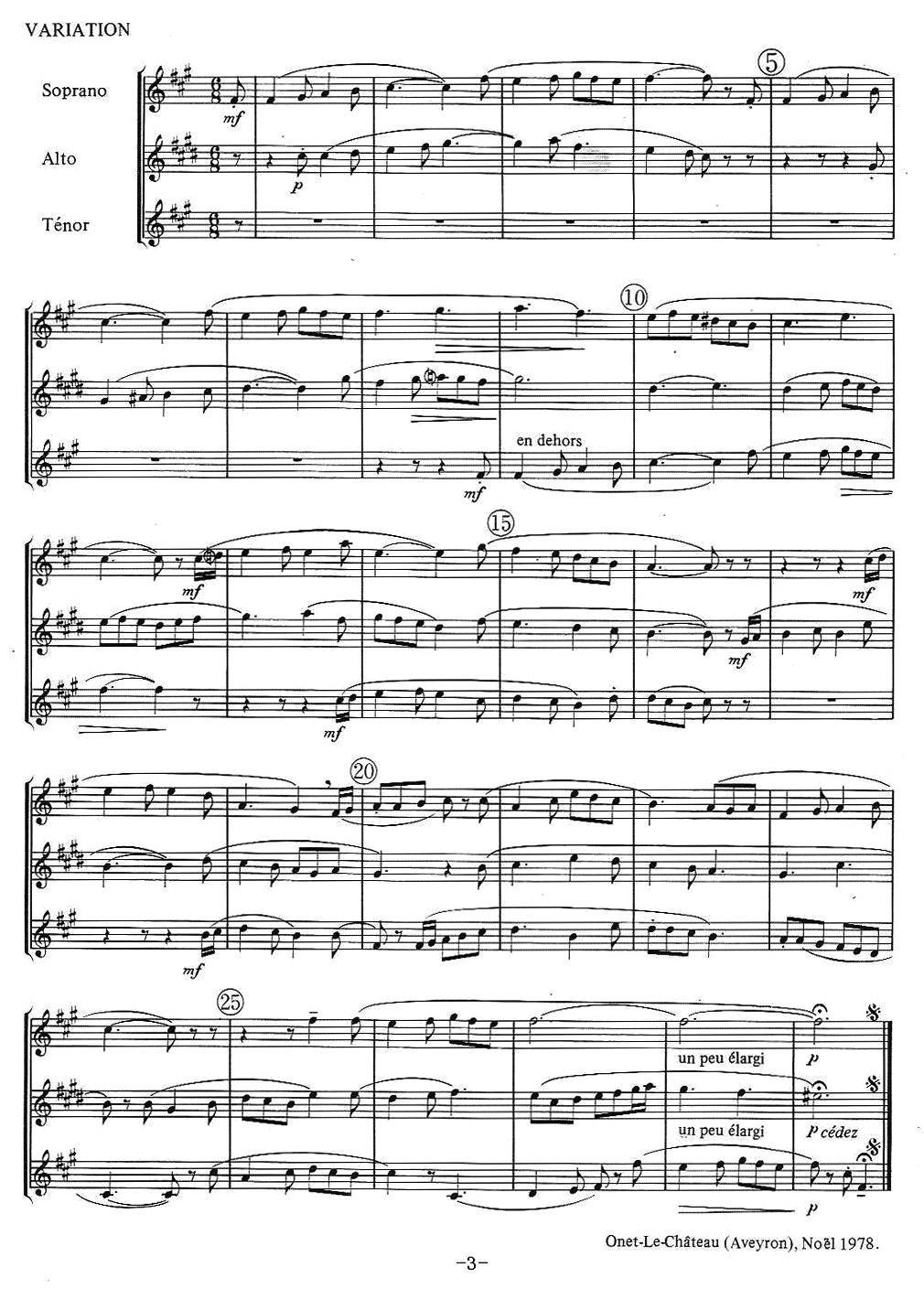 jean Bouvard 编写的6首萨克斯四重奏之一萨克斯曲谱（图3）