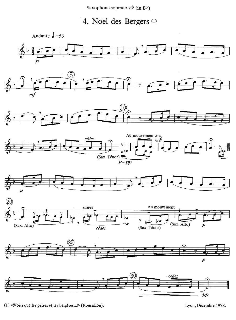 jean Bouvard 编写的6首萨克斯四重奏（高音萨克斯分谱）萨克斯曲谱（图4）