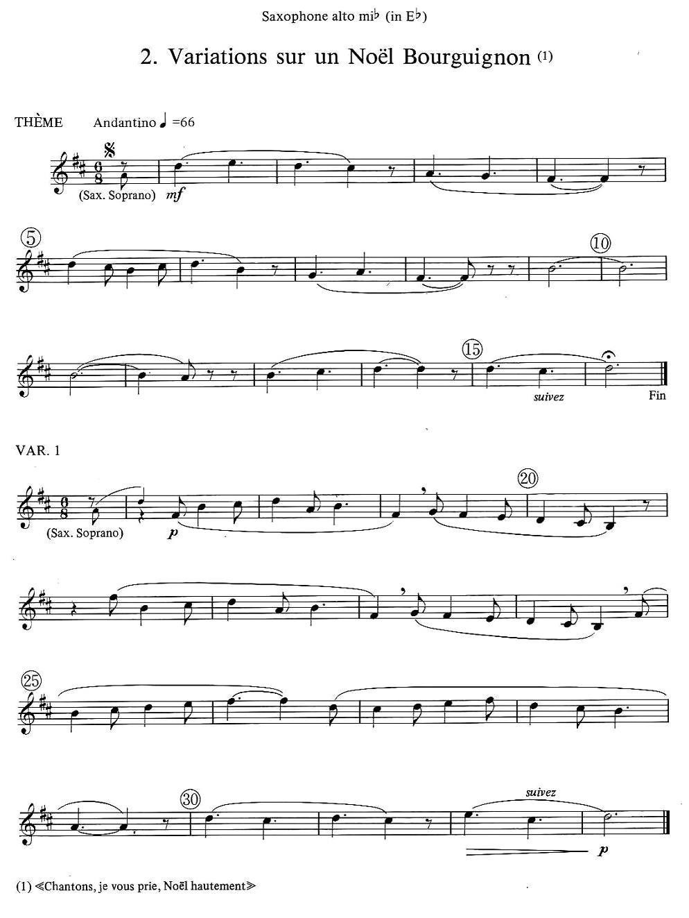 jean Bouvard 编写的6首萨克斯四重奏（中音萨克斯分谱）萨克斯曲谱（图2）