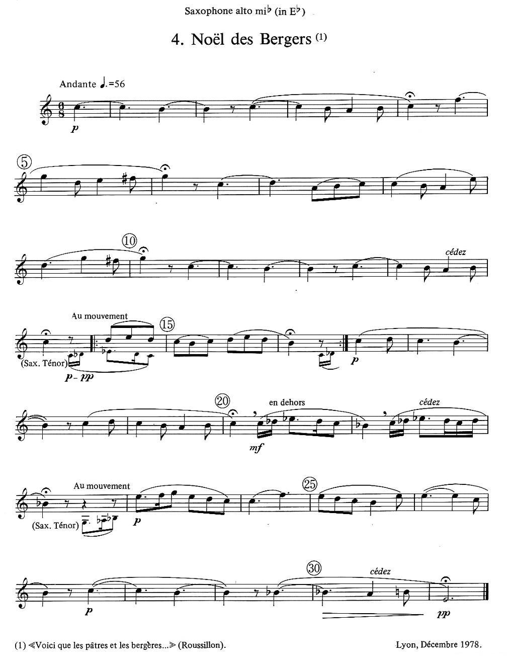 jean Bouvard 编写的6首萨克斯四重奏（中音萨克斯分谱）萨克斯曲谱（图5）