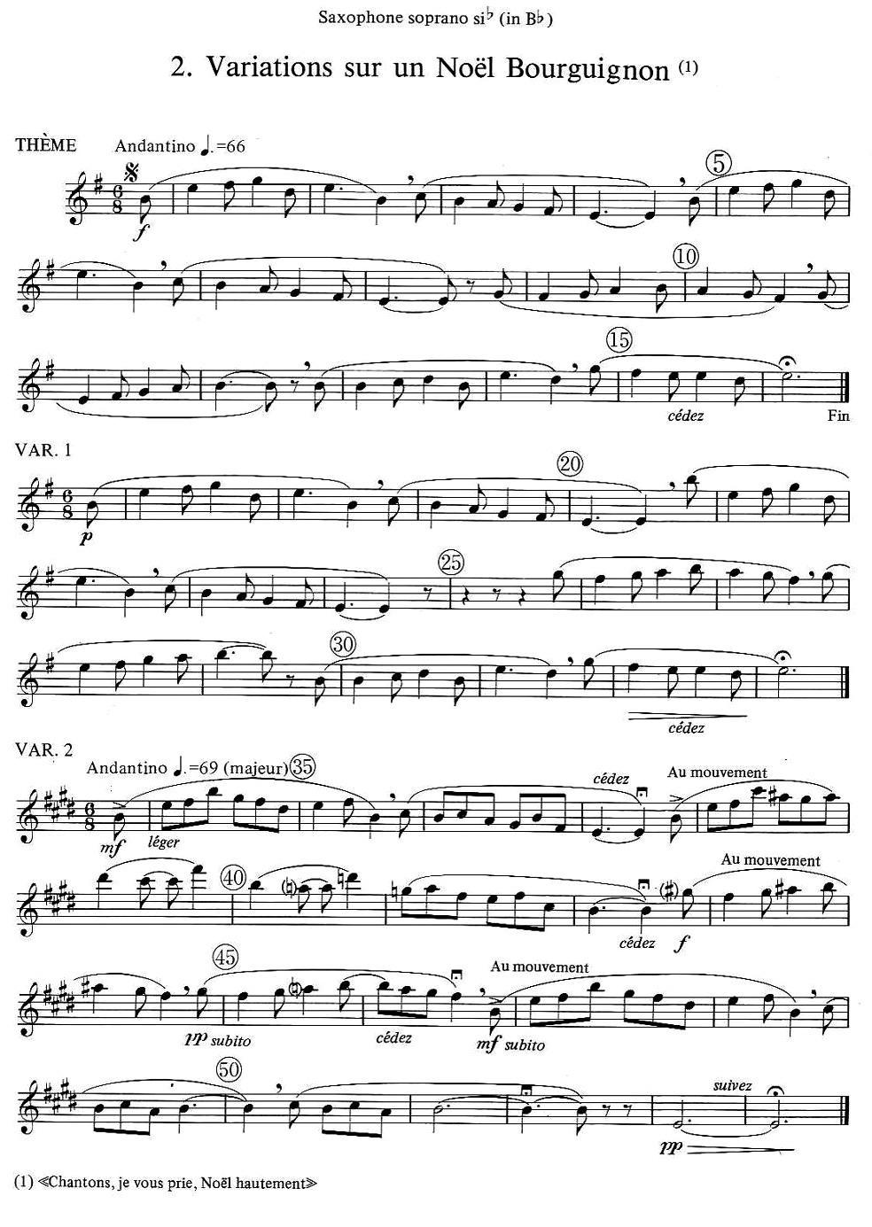 jean Bouvard 编写的6首萨克斯四重奏（高音萨克斯分谱）萨克斯曲谱（图2）