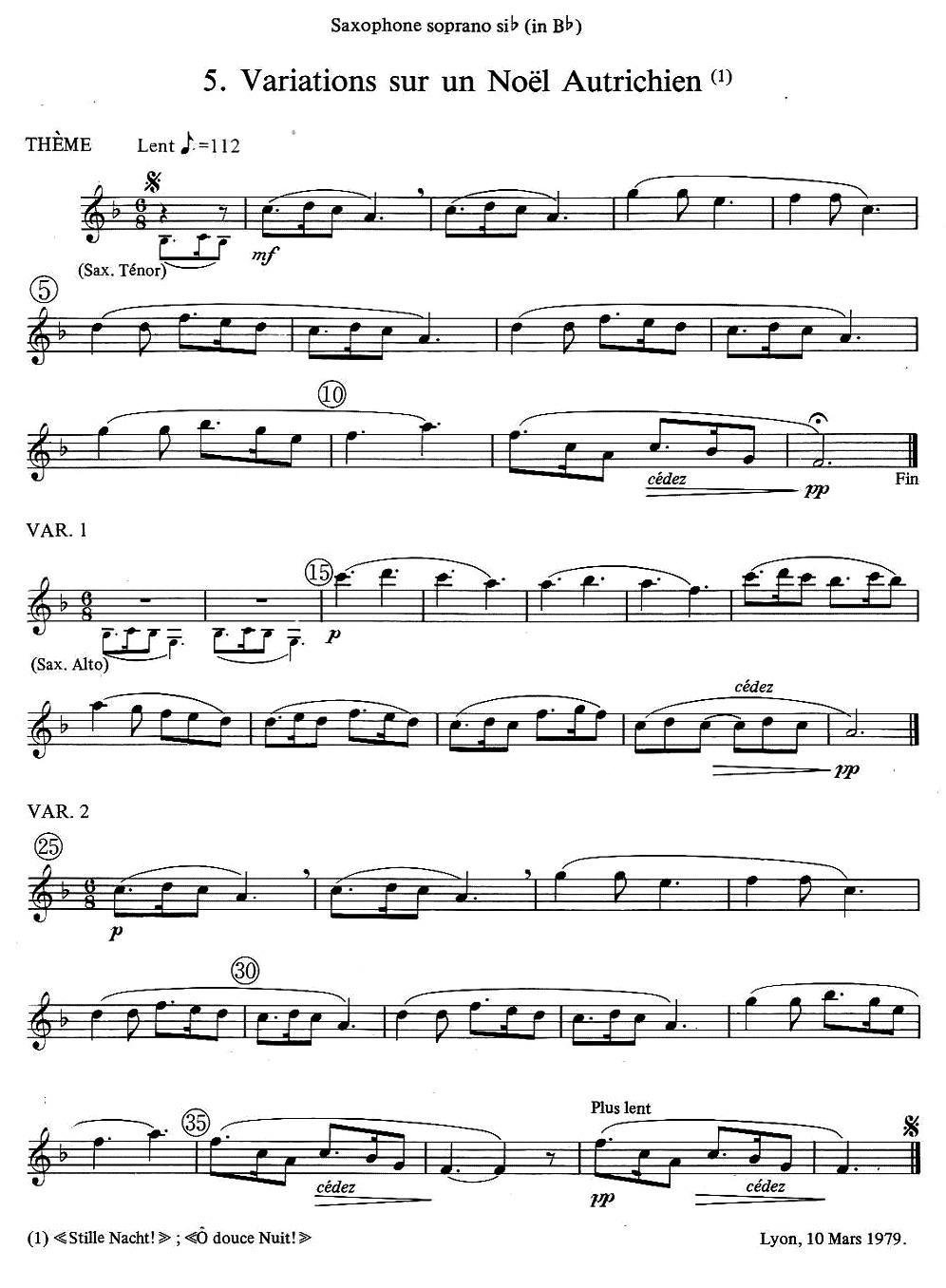 jean Bouvard 编写的6首萨克斯四重奏（高音萨克斯分谱）萨克斯曲谱（图5）