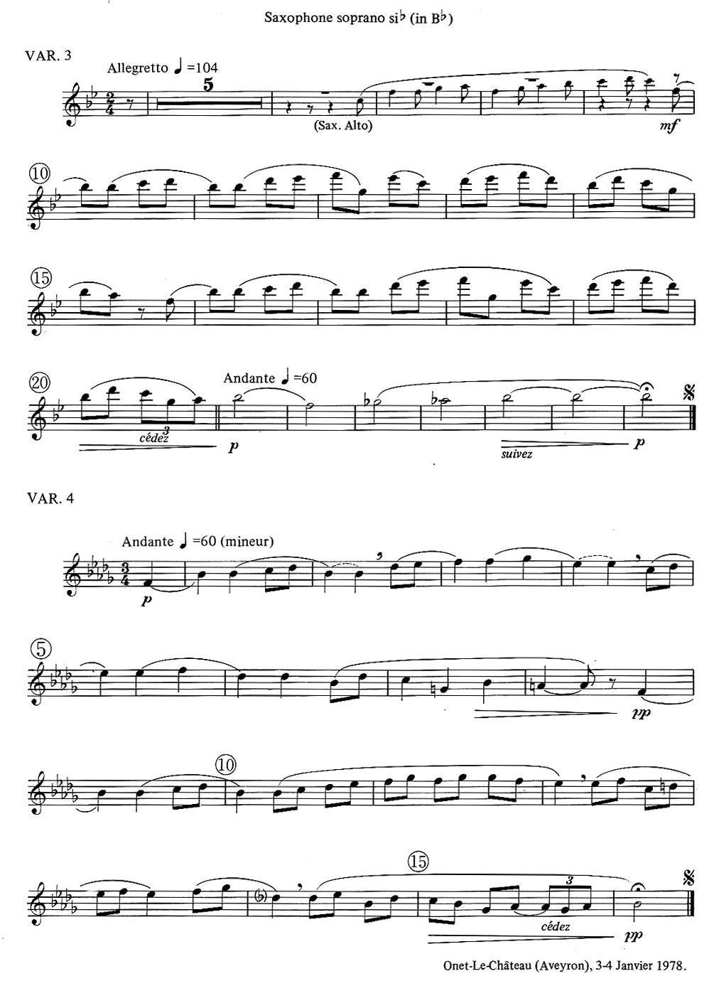 jean Bouvard 编写的6首萨克斯四重奏（高音萨克斯分谱）萨克斯曲谱（图7）