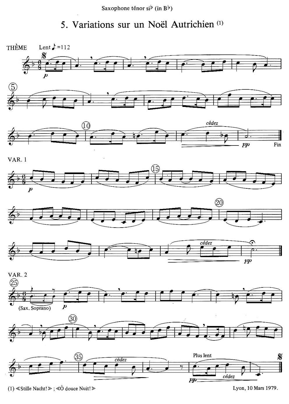 jean Bouvard 编写的6首萨克斯四重奏（次中音萨克斯分谱）萨克斯曲谱（图5）