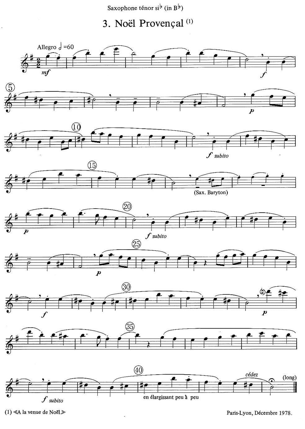 jean Bouvard 编写的6首萨克斯四重奏（次中音萨克斯分谱）萨克斯曲谱（图3）