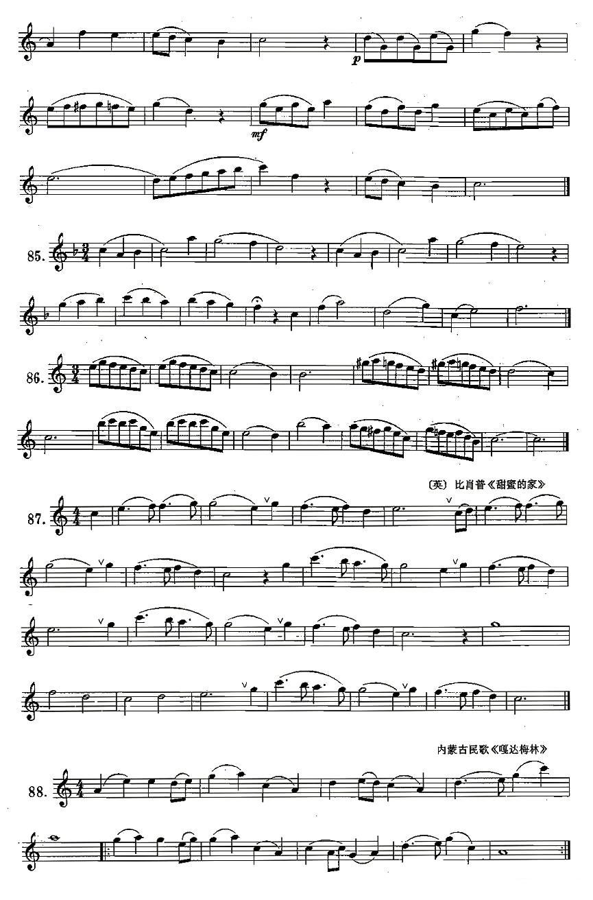 练习曲合集：14、降E音指法练习萨克斯曲谱（图2）