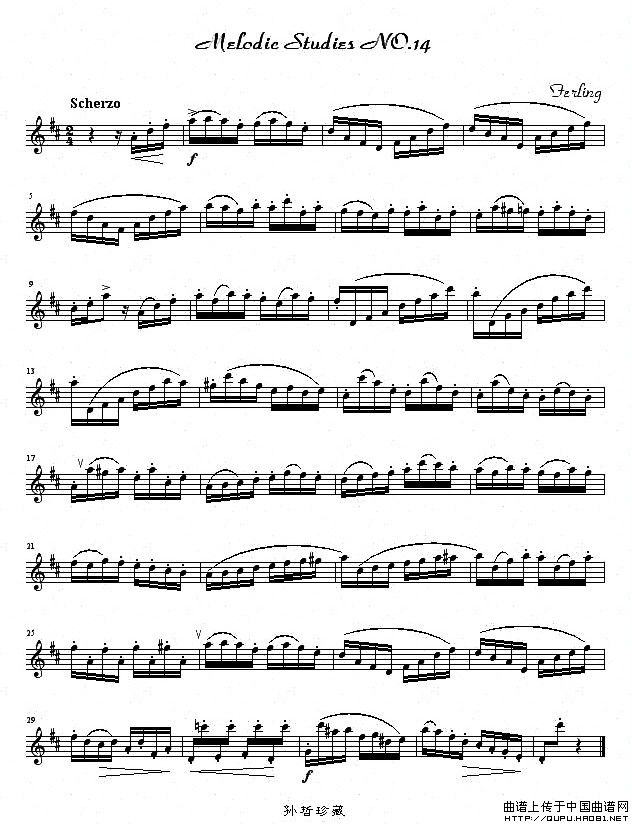 四十八首旋律练习曲之十四萨克斯曲谱（图1）