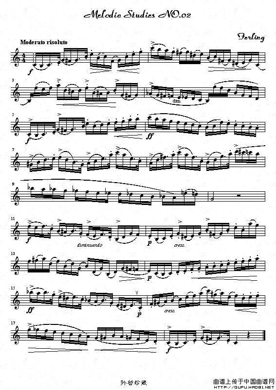 四十八首旋律练习曲之二萨克斯曲谱（图1）